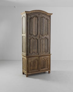 Antique French Bleached Oak Cabinet a Deux Corps