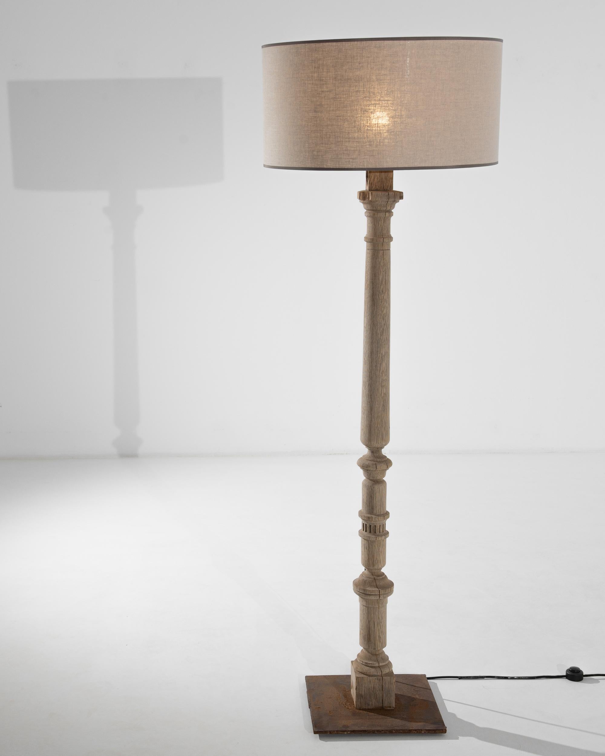 Antique French Bleached Oak Floor Lamp 5
