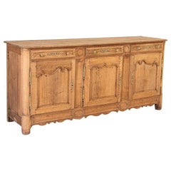 Antique French Bleached Oak Long Sideboard