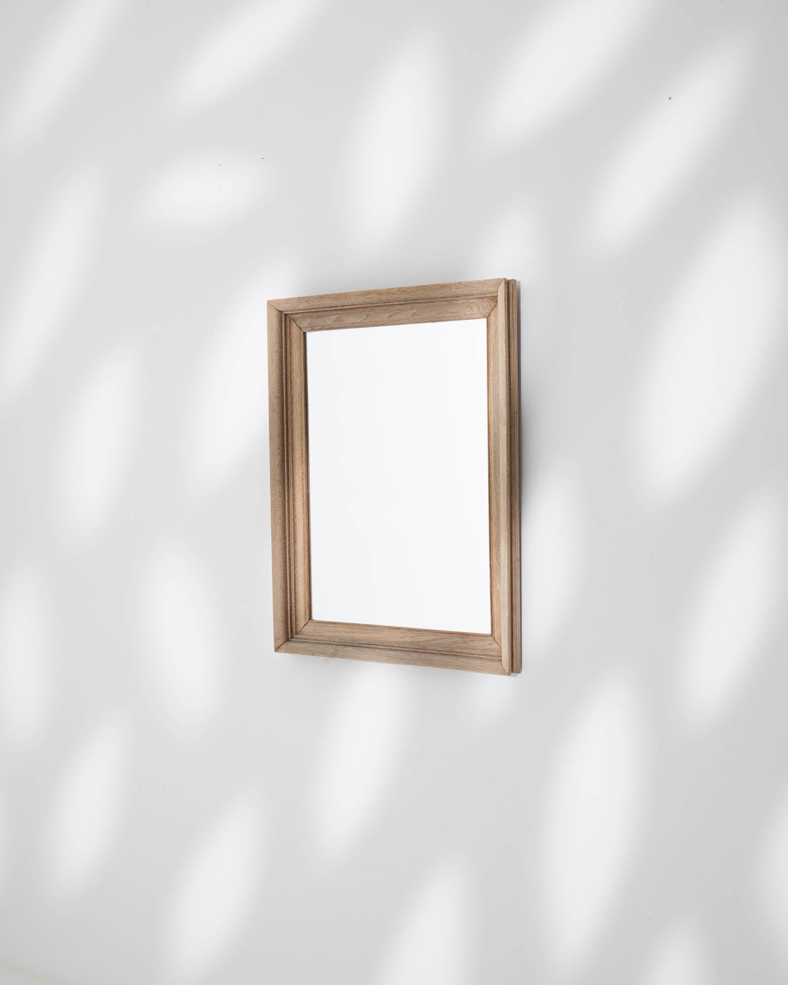 Début du 20ème siècle Antique French Bleached Oak Mirror (Miroir en chêne blanchi) en vente