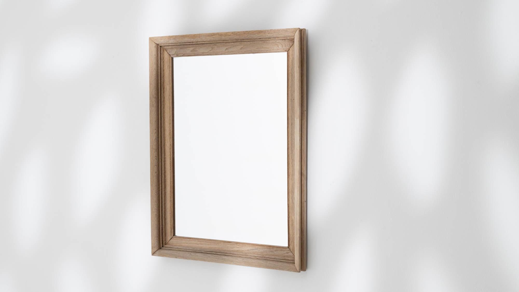 Antique French Bleached Oak Mirror 3
