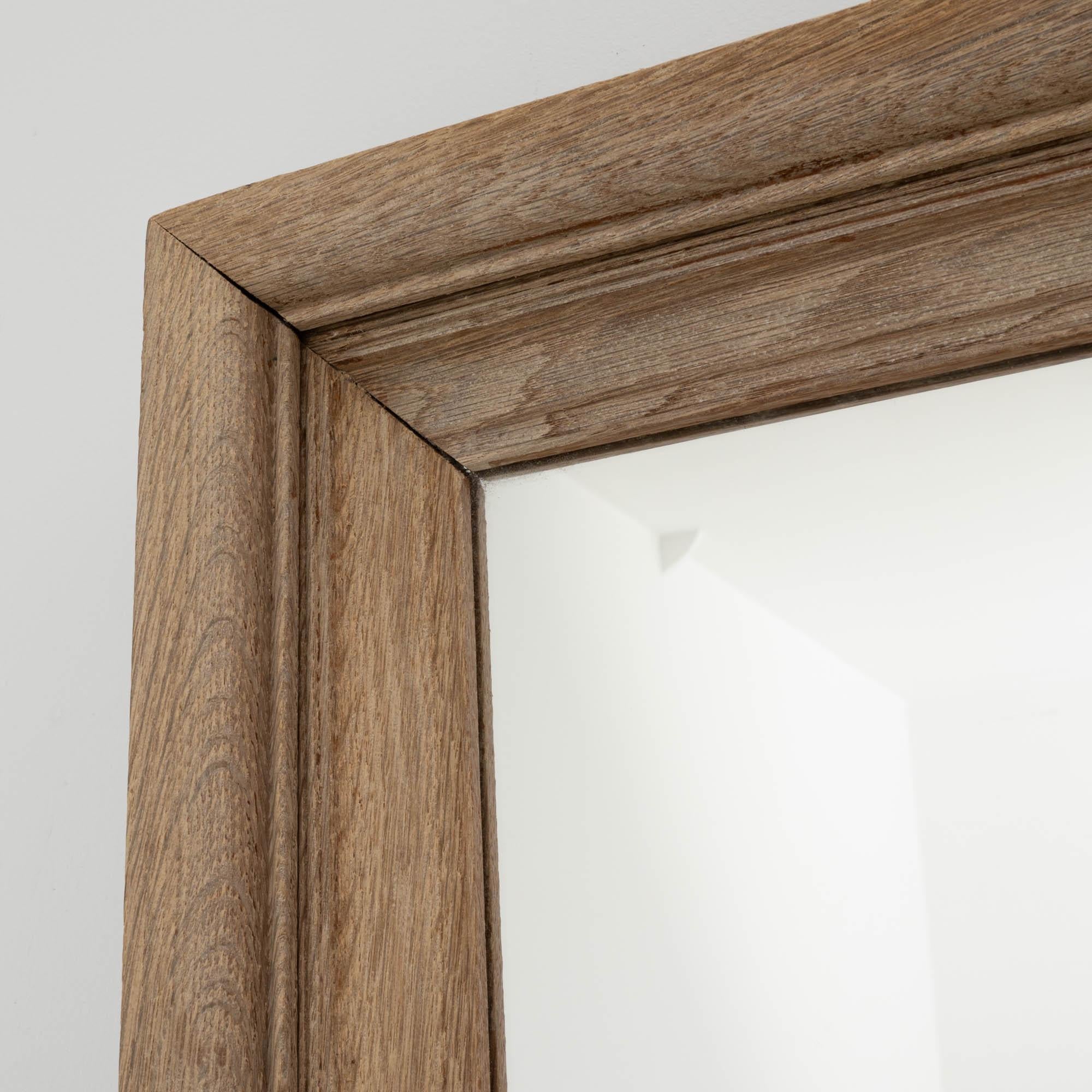 Antique French Bleached Oak Mirror For Sale 4