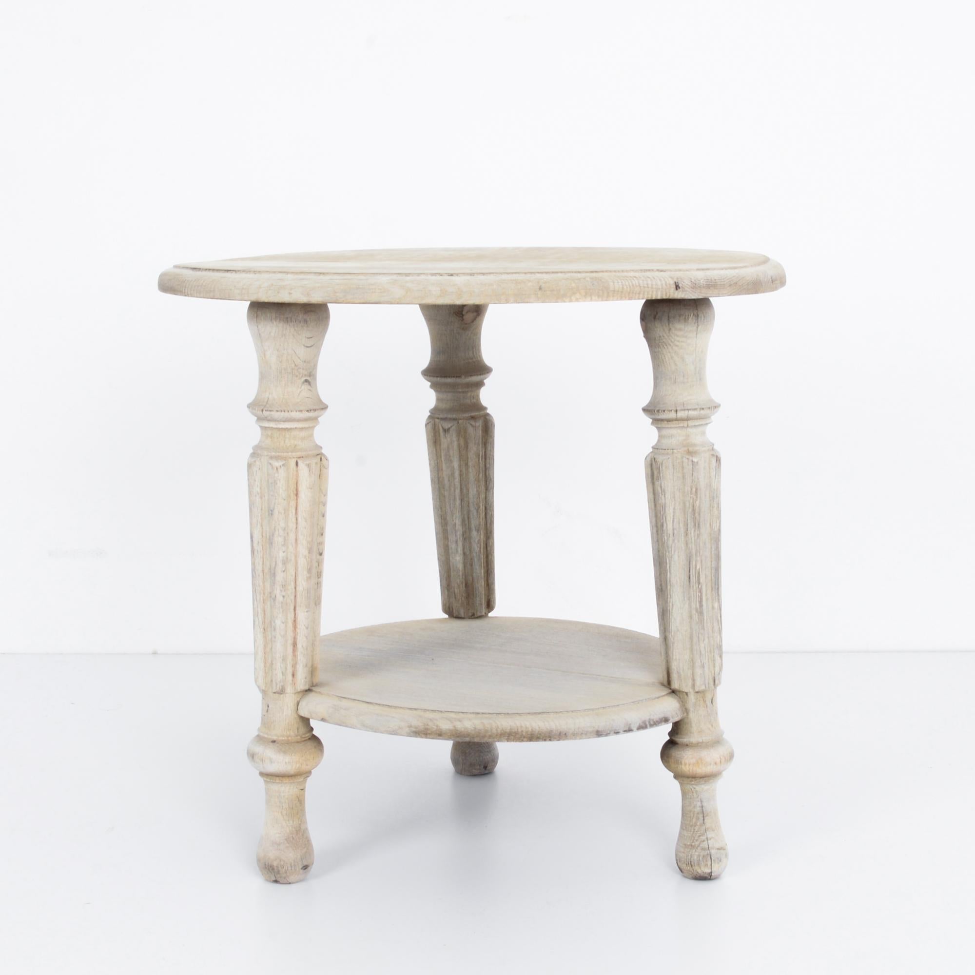 bleached oak side table