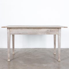 Antique French Bleached Oak Side Table