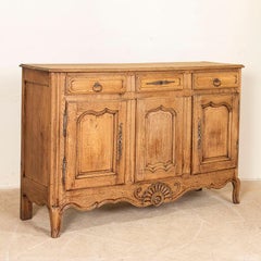 Antique French Bleached Oak Sideboard Buffet
