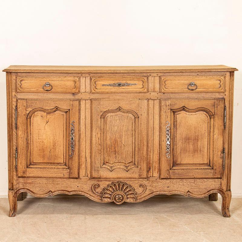 19th Century Antique French Bleached Oak Sideboard Buffet