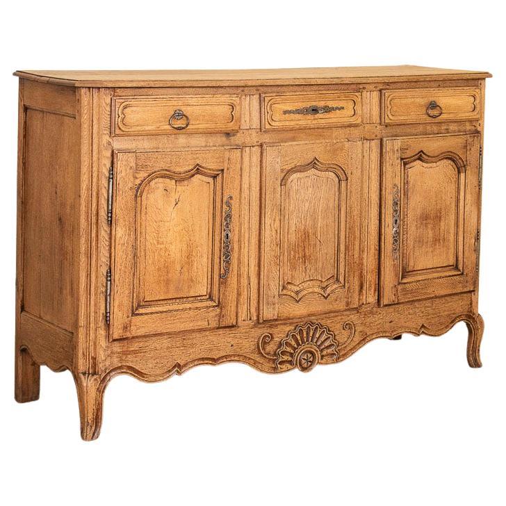 Antique French Bleached Oak Sideboard Buffet