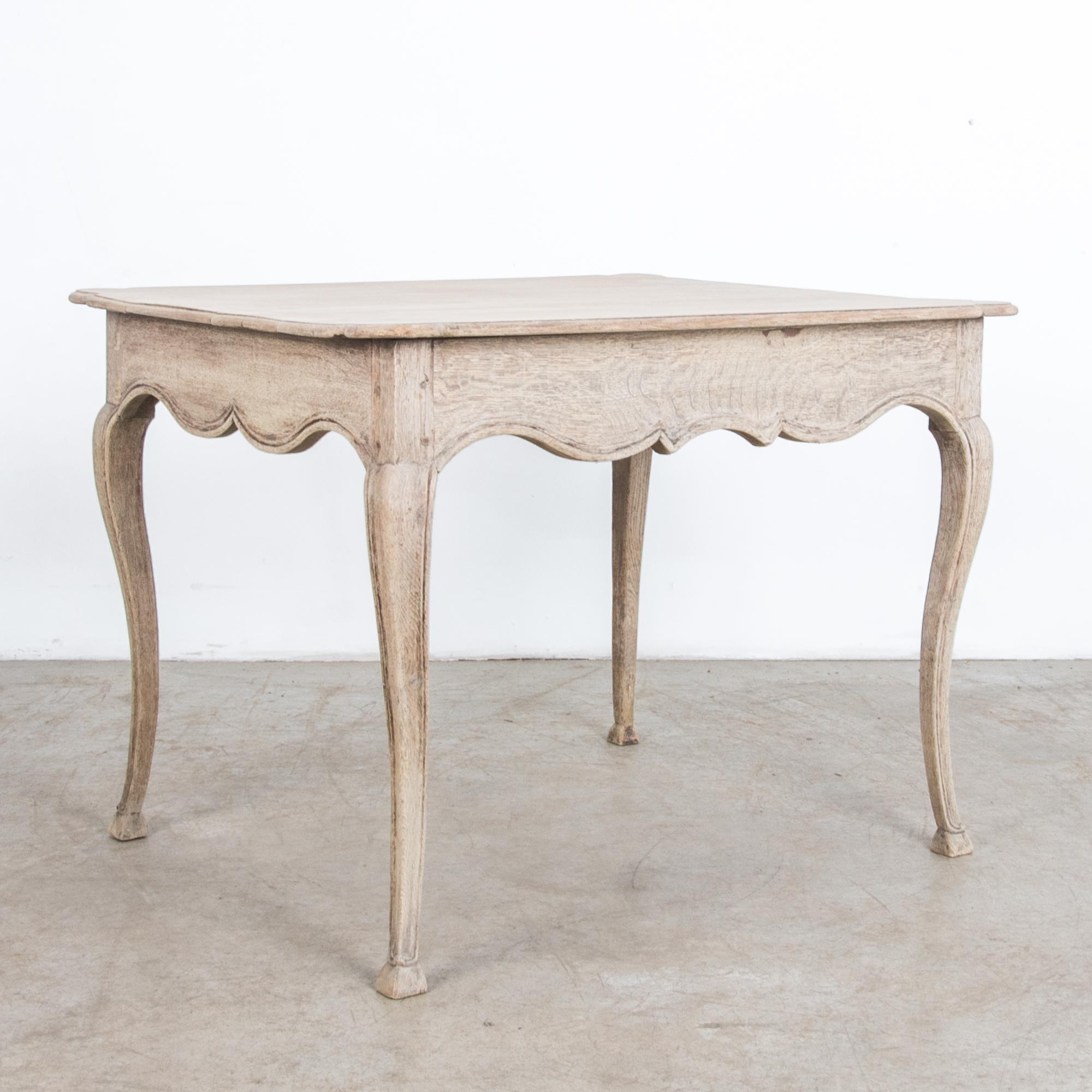 French Provincial Antique French Bleached Oak Table