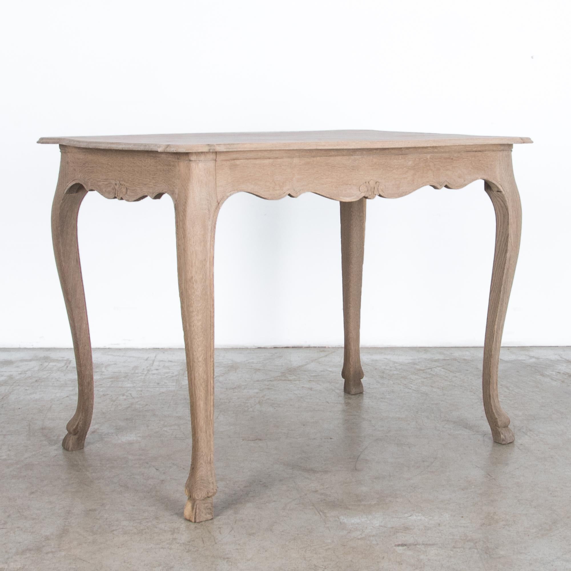 French Provincial Antique French Bleached Oak Table