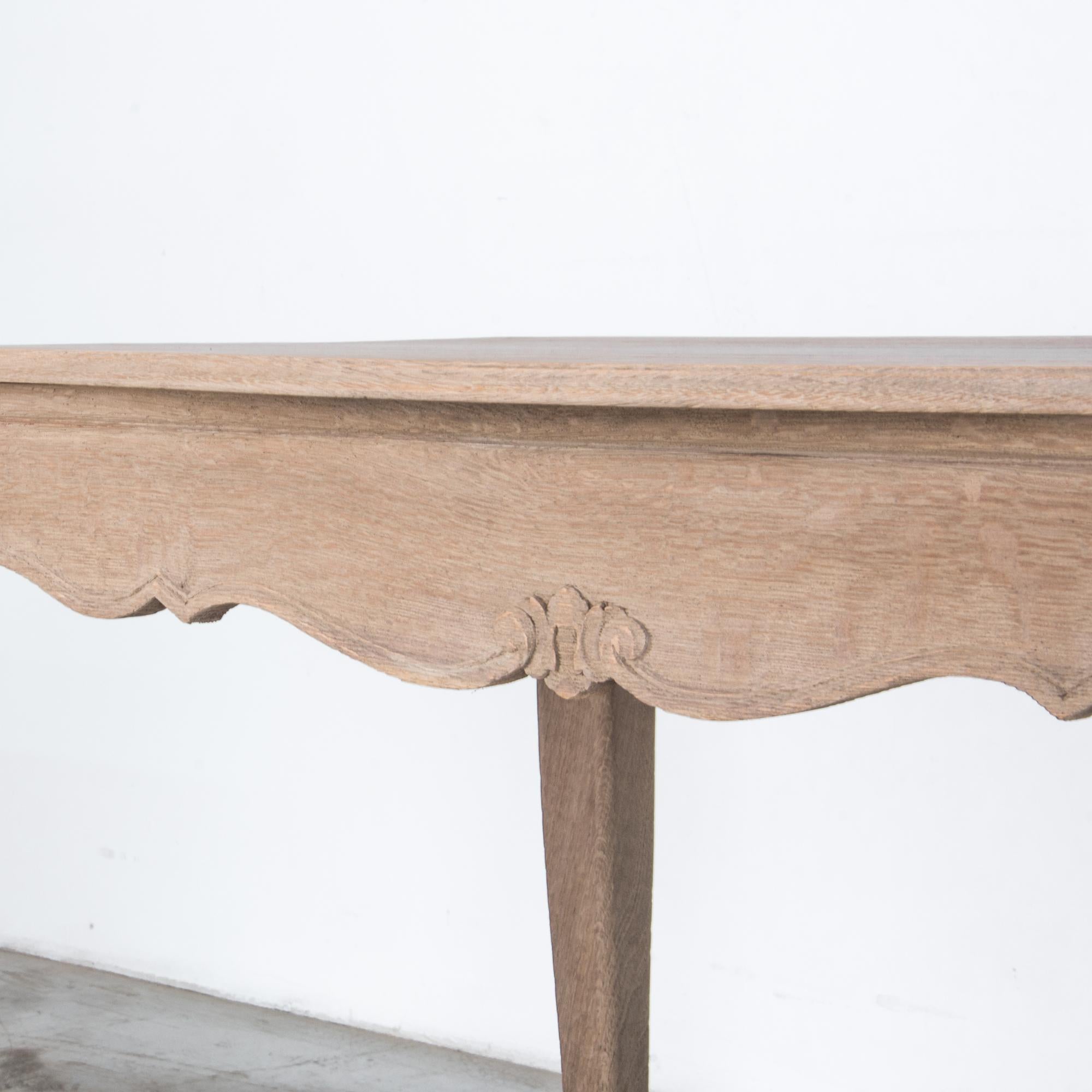 Early 20th Century Antique French Bleached Oak Table