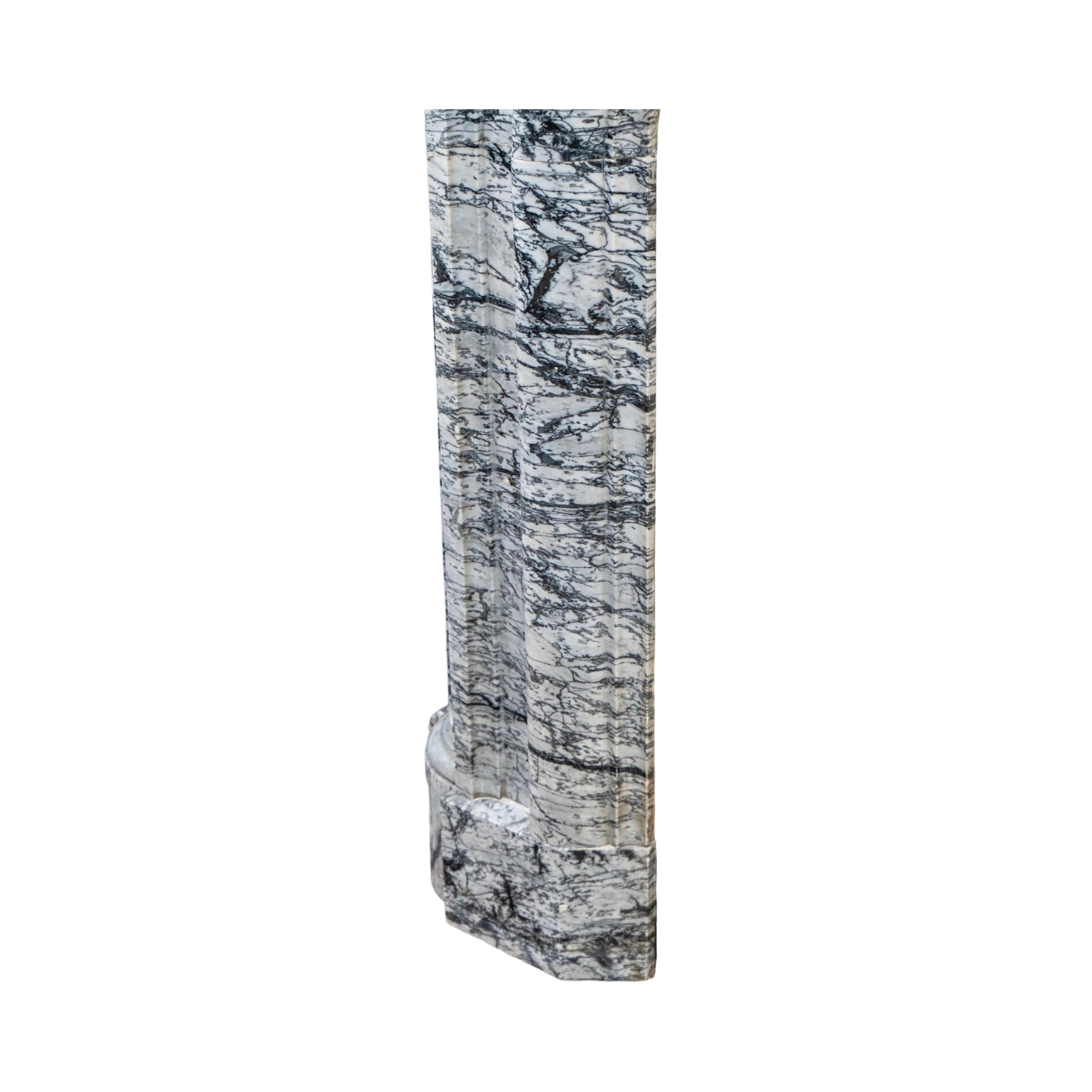 Antique French Bleu Fleuri Marble Mantel For Sale 6