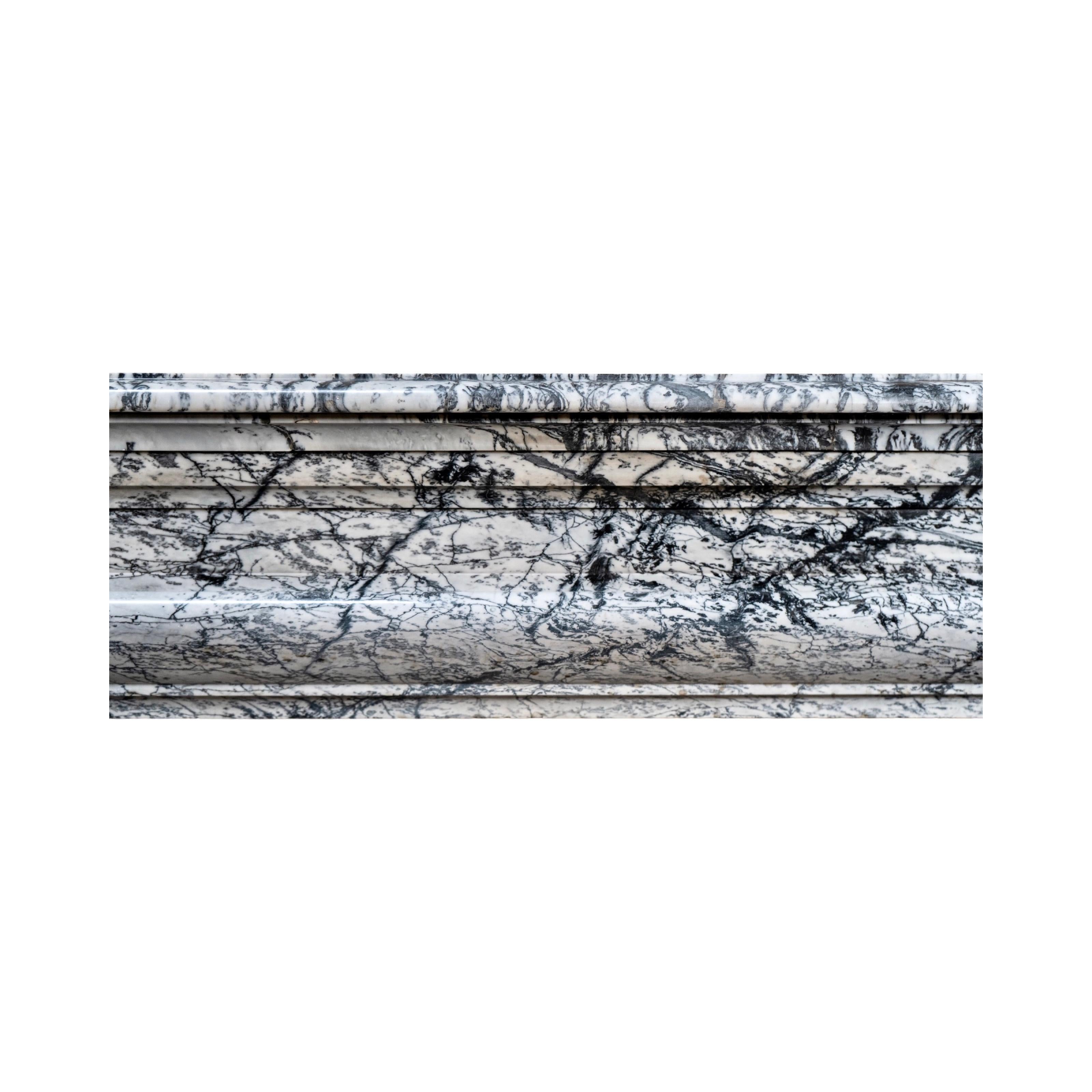Antique French Bleu Fleuri Marble Mantel For Sale 2