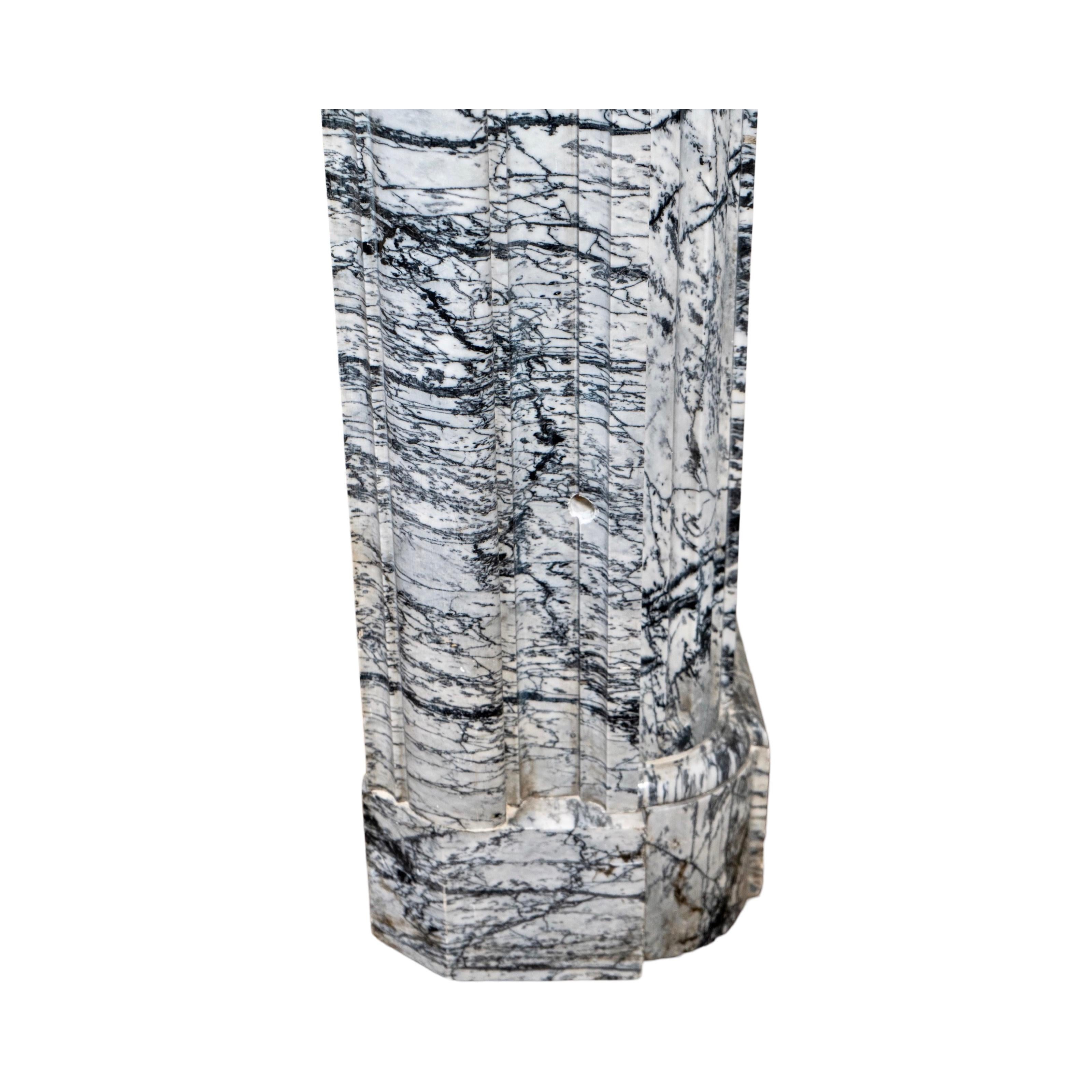 Antique French Bleu Fleuri Marble Mantel For Sale 5