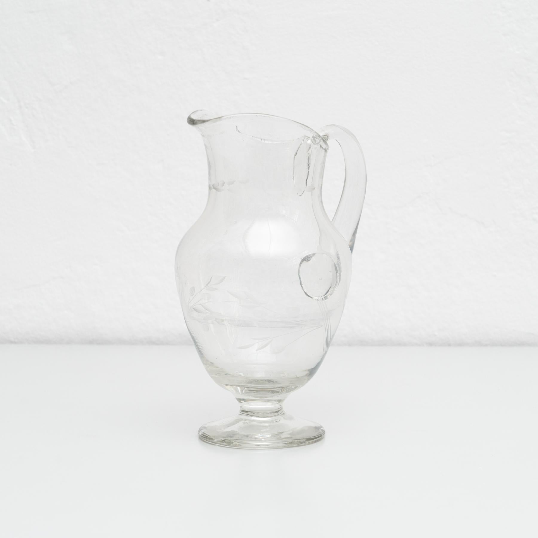 Mid-Century Modern Antique French Blown Glass Water Jar, circa 1950 For Sale
