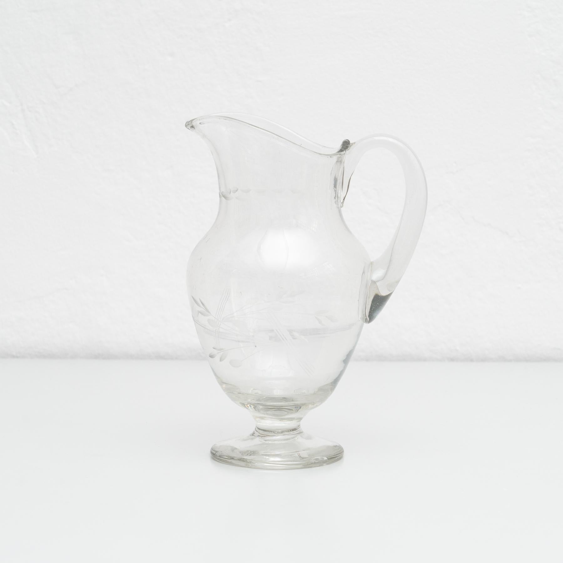 Antique French Blown Glass Water Jar, circa 1950 In Good Condition For Sale In Barcelona, ES