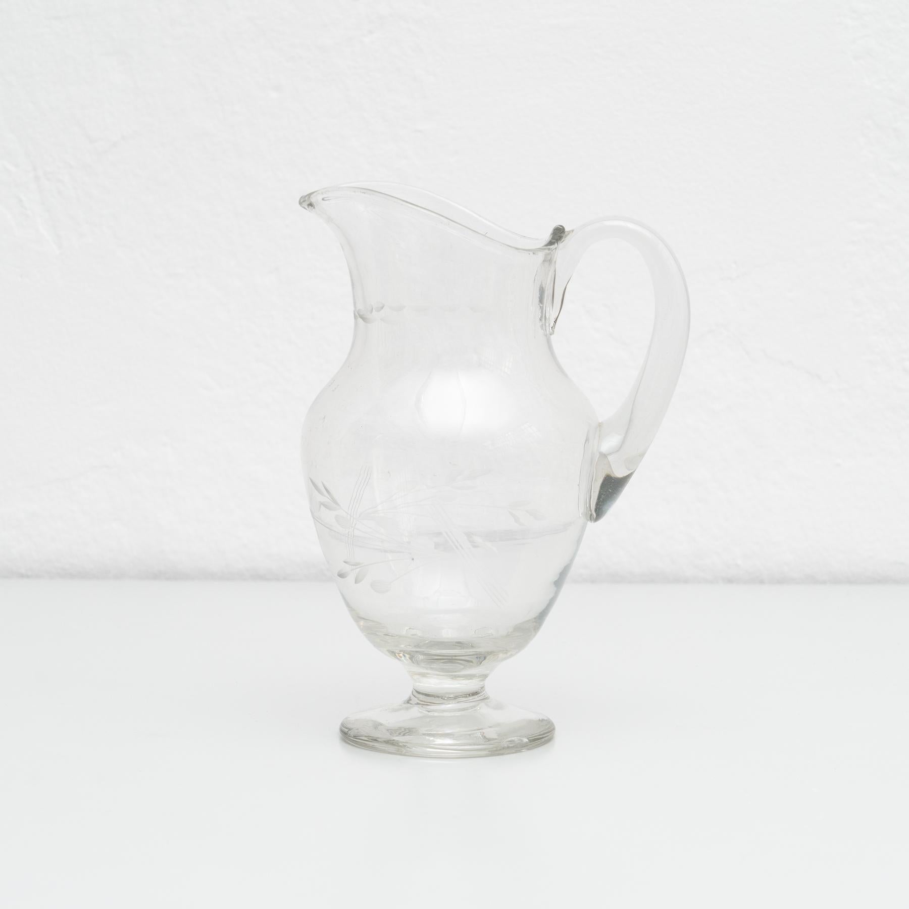Antique French Blown Glass Water Jar, circa 1950 In Good Condition For Sale In Barcelona, Barcelona