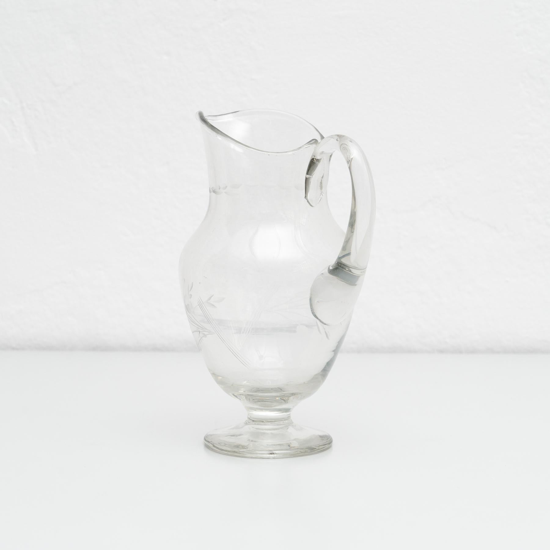 Mid-20th Century Antique French Blown Glass Water Jar, circa 1950 For Sale