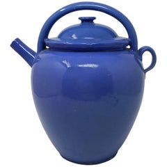 Antique French Blue Earthenware Jug