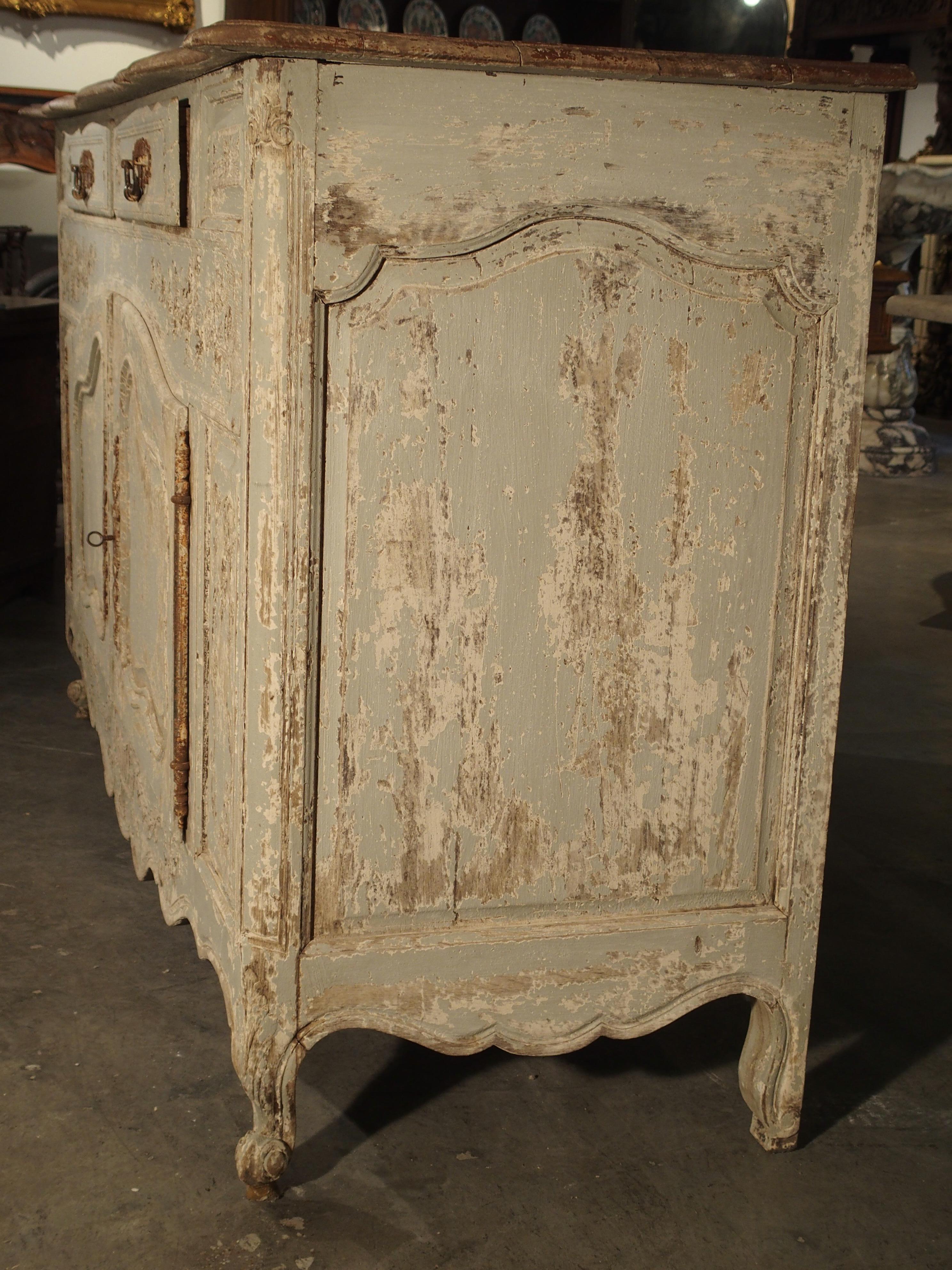 Antique French Blue Painted Buffet from Provence, circa 1900 5