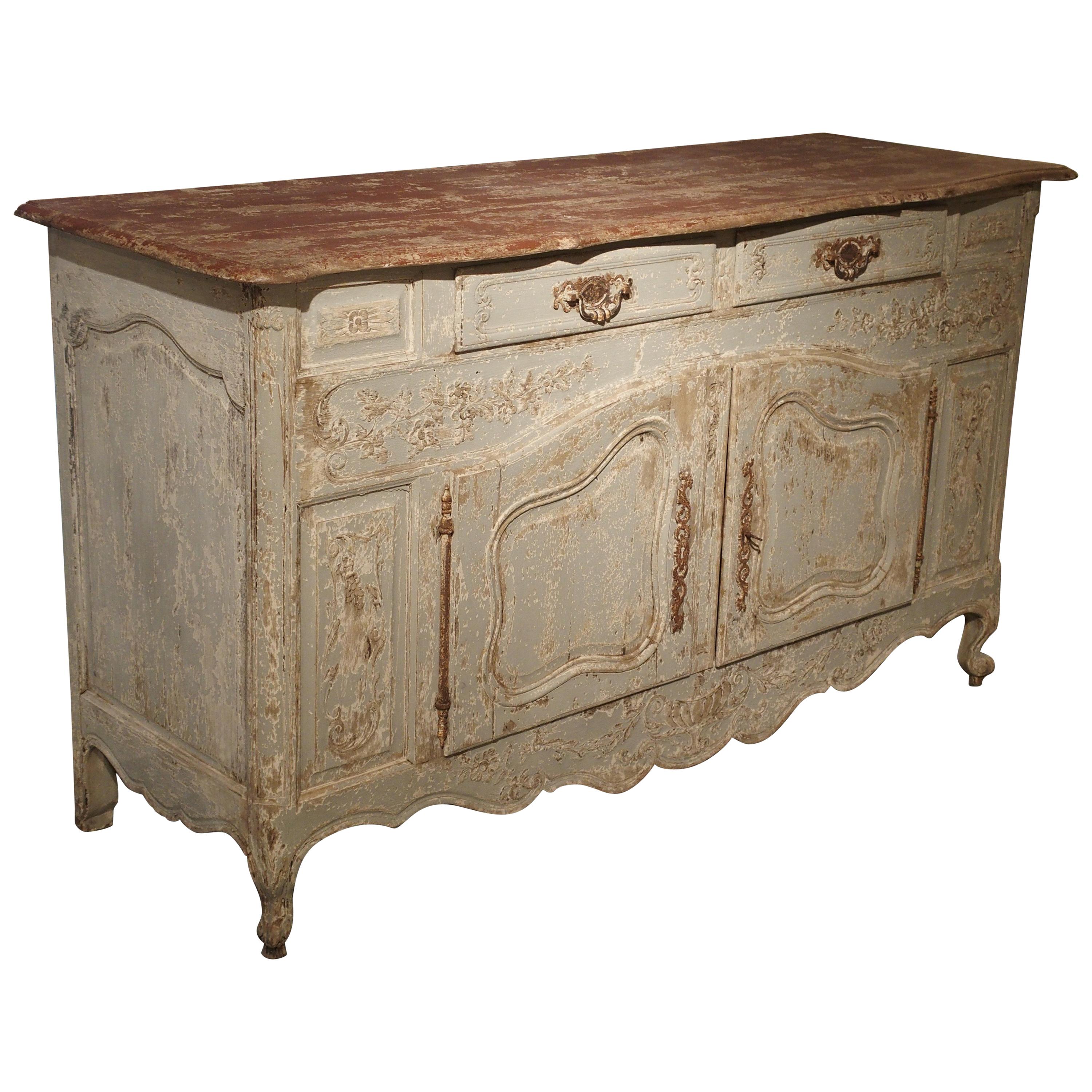 Antique French Blue Painted Buffet from Provence, circa 1900