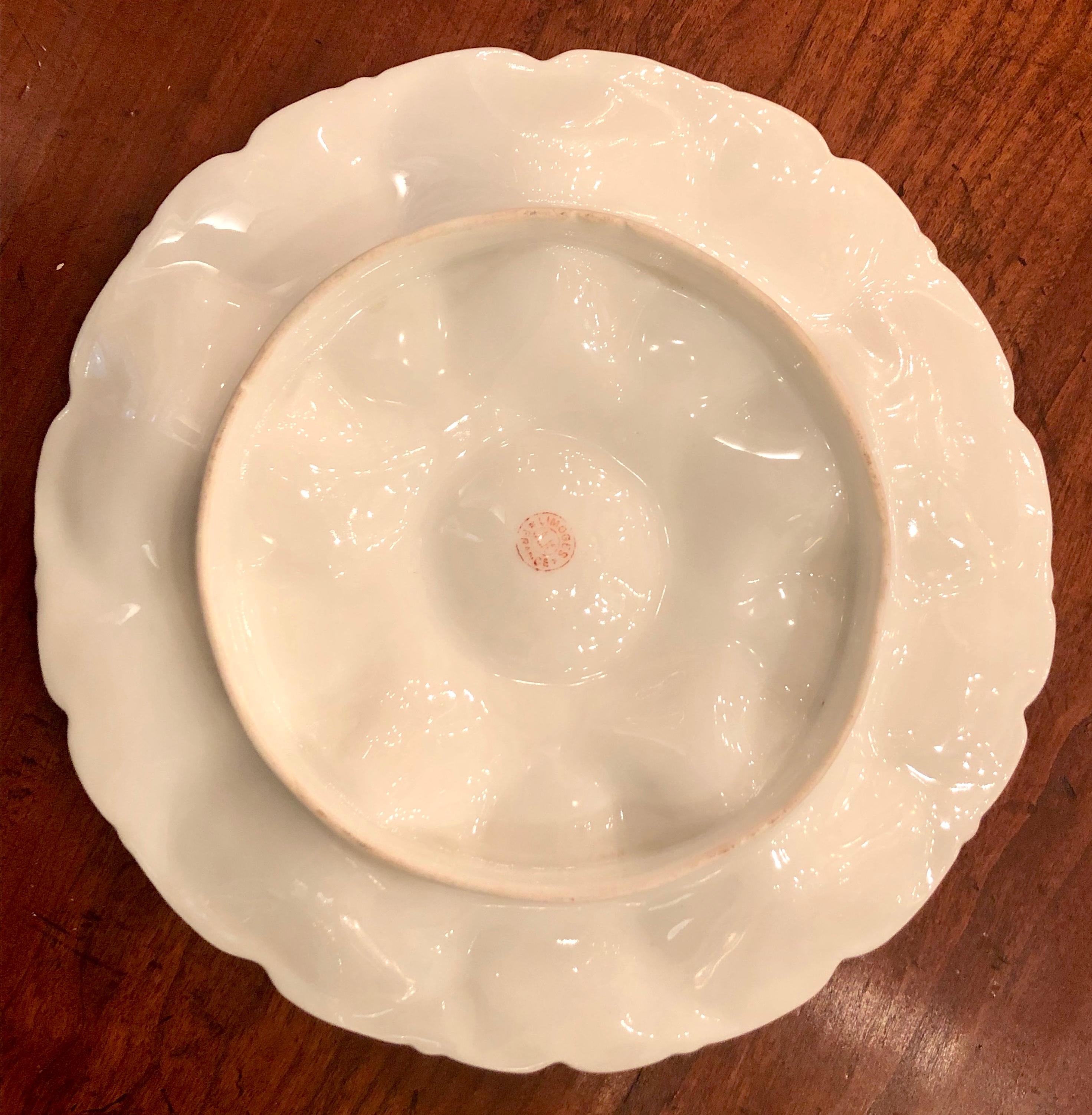 limoges oyster plates antique