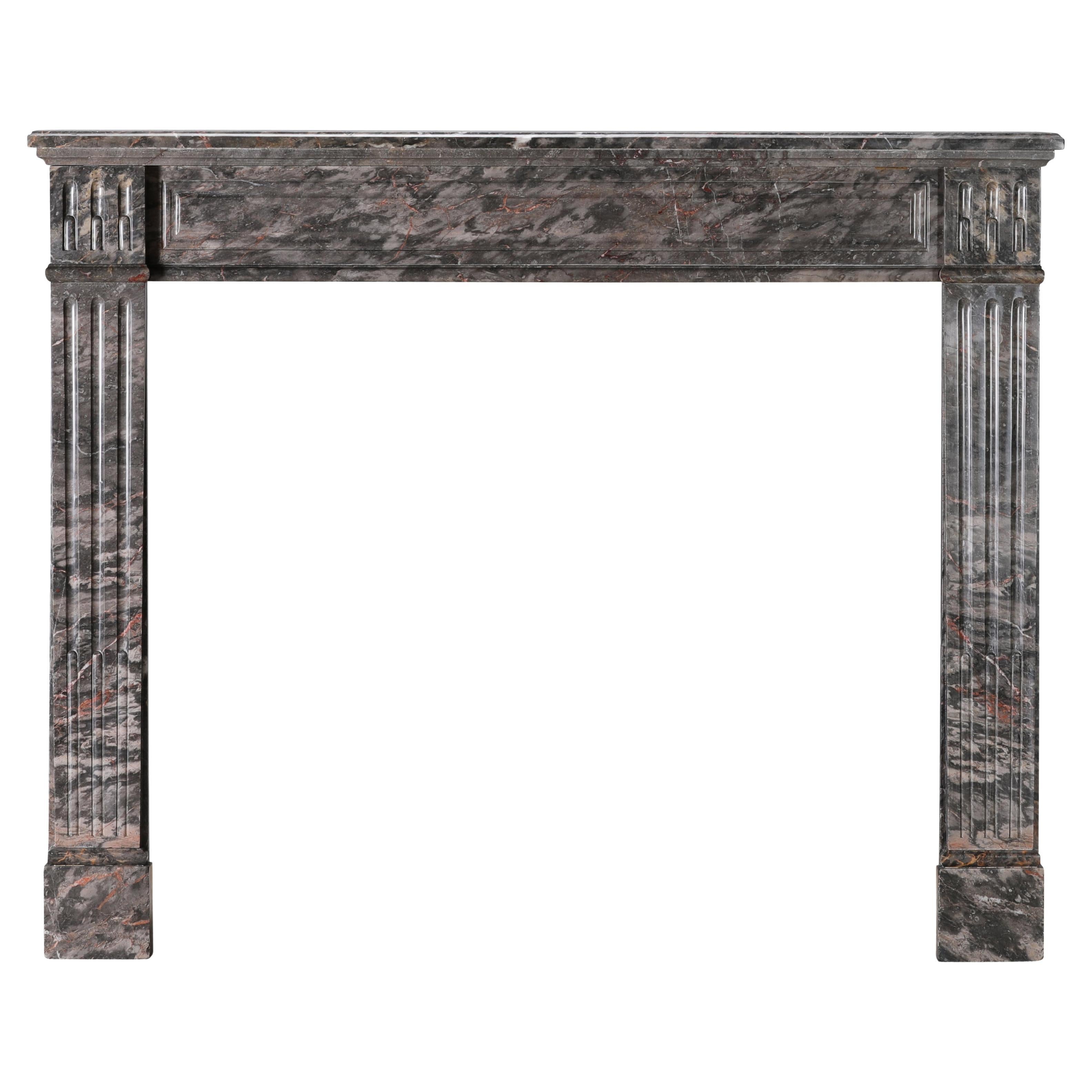 Antique French Bois Jourdan Marble Fireplace Mantel -LXVI - Gare St. Lazare