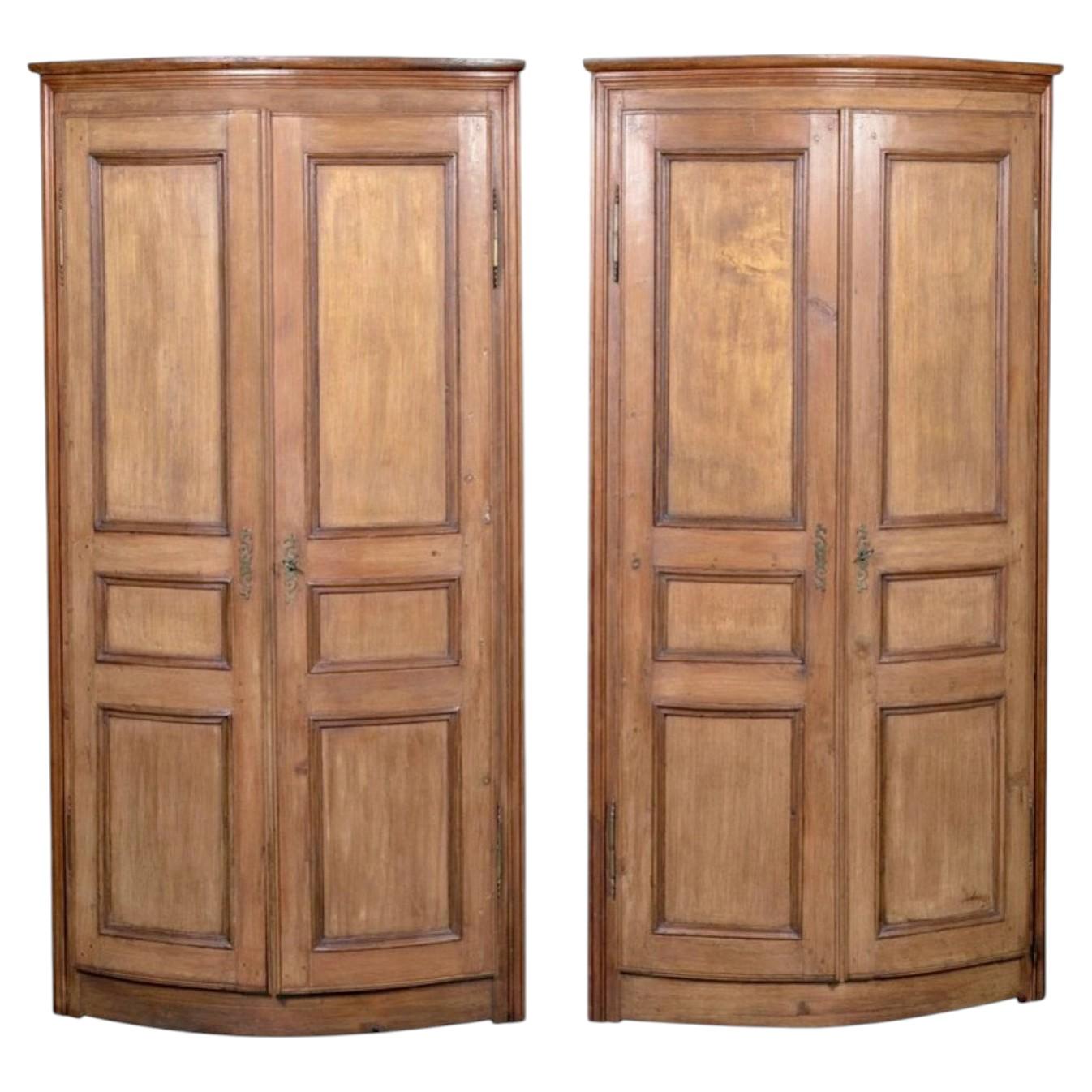 Antique French Boiserie Panel Corner Cabinet