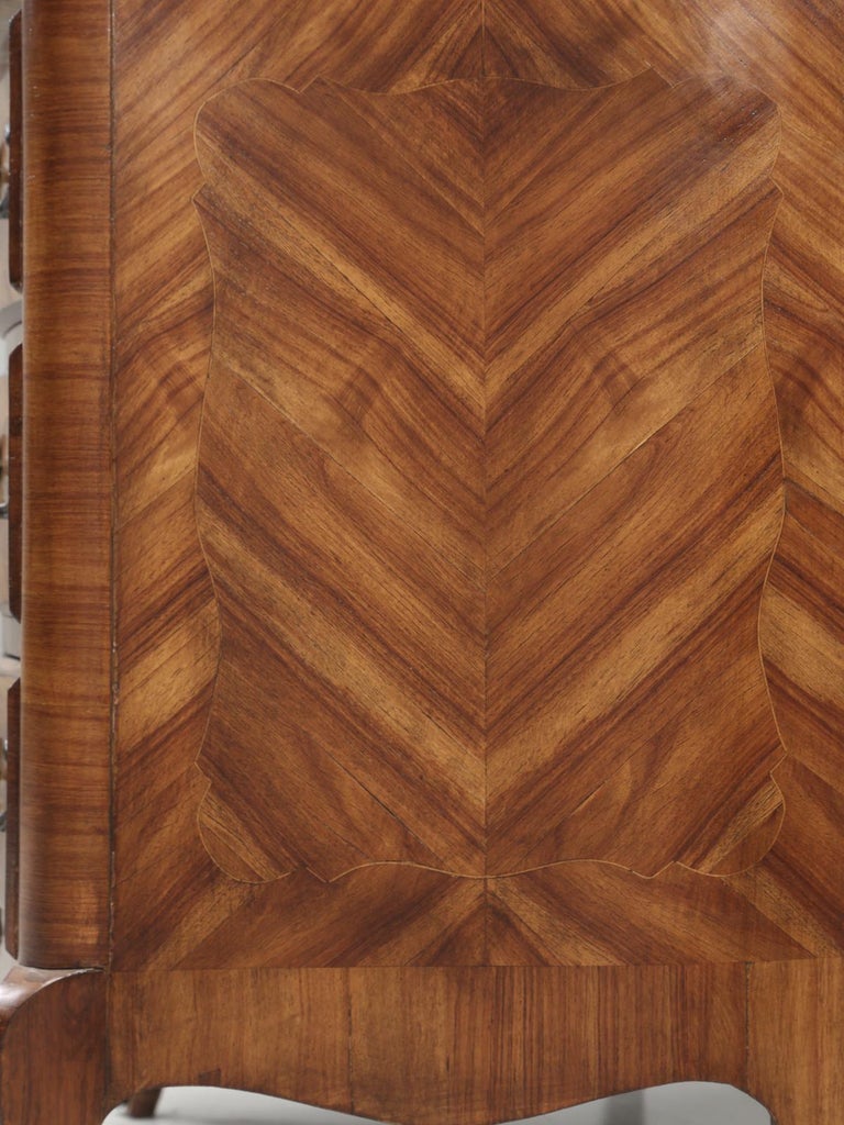 Antique French Bombé Chest or Commode with Original Marble Top For Sale