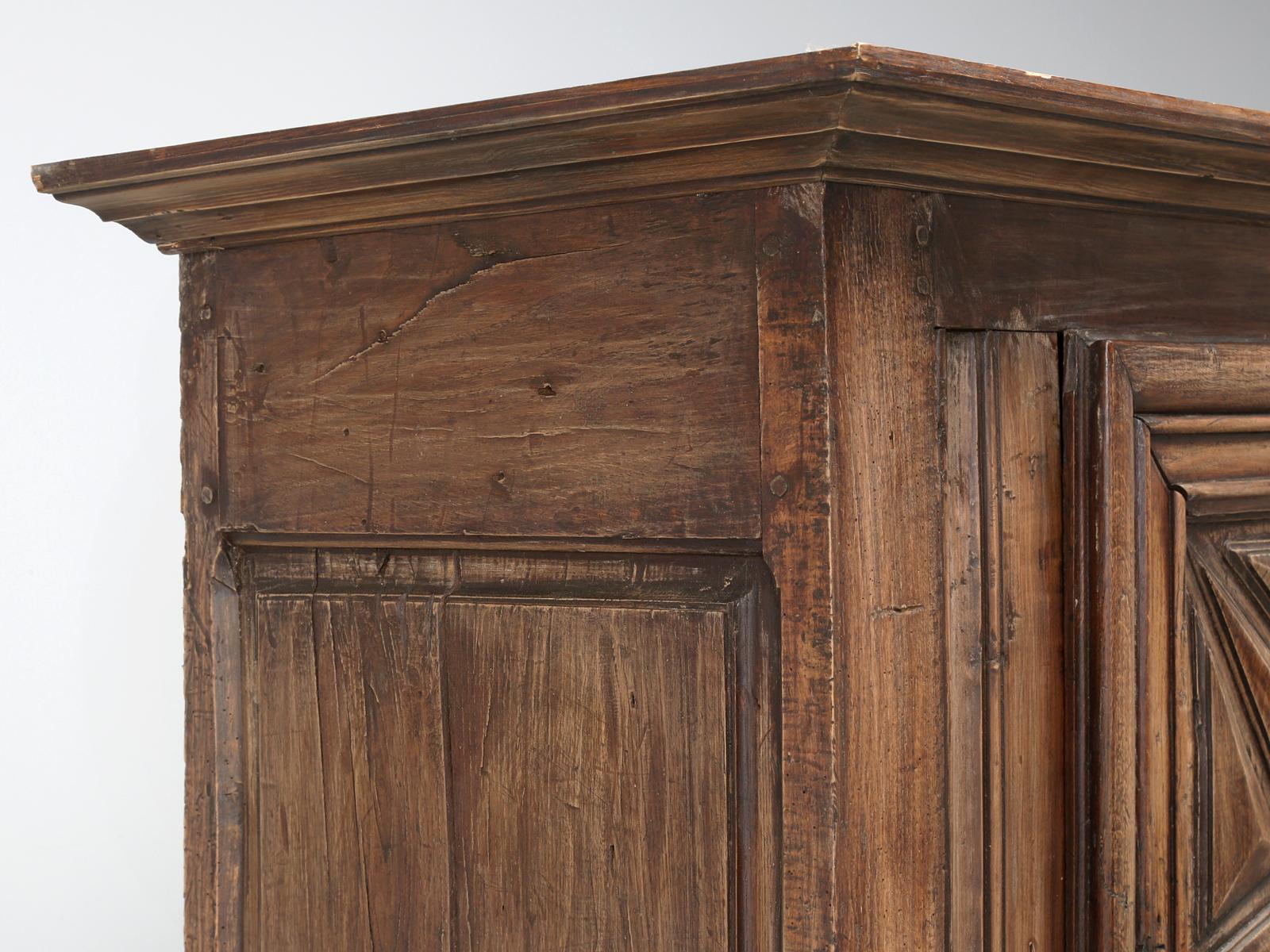 Hand-Crafted Antique French Bonnetiere or Petite Armoire or Cabinet in Original Condition