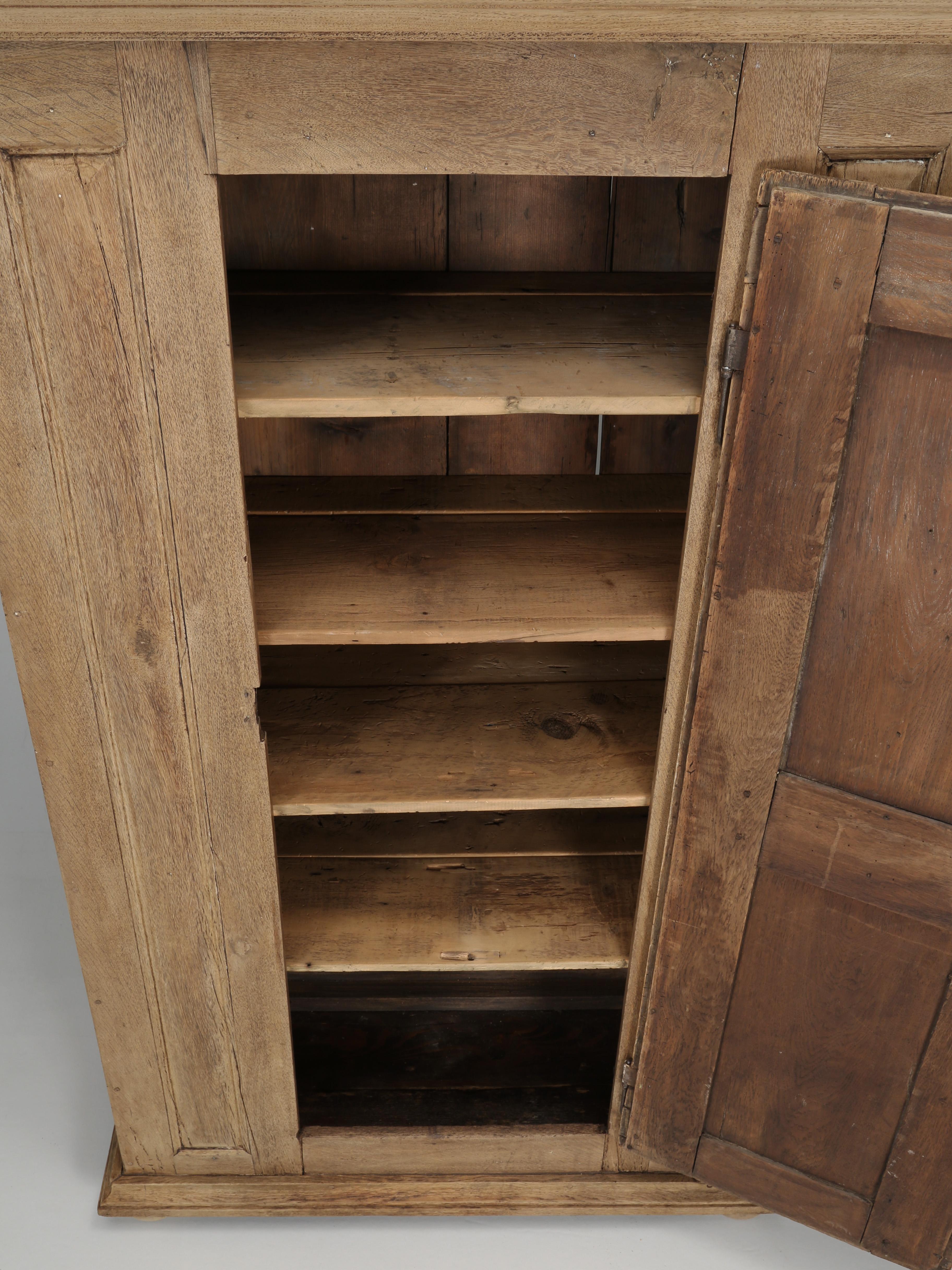 Antique French Bonnetière 'Single Door Armoire' in Natural Washed Oak, C1700's 8