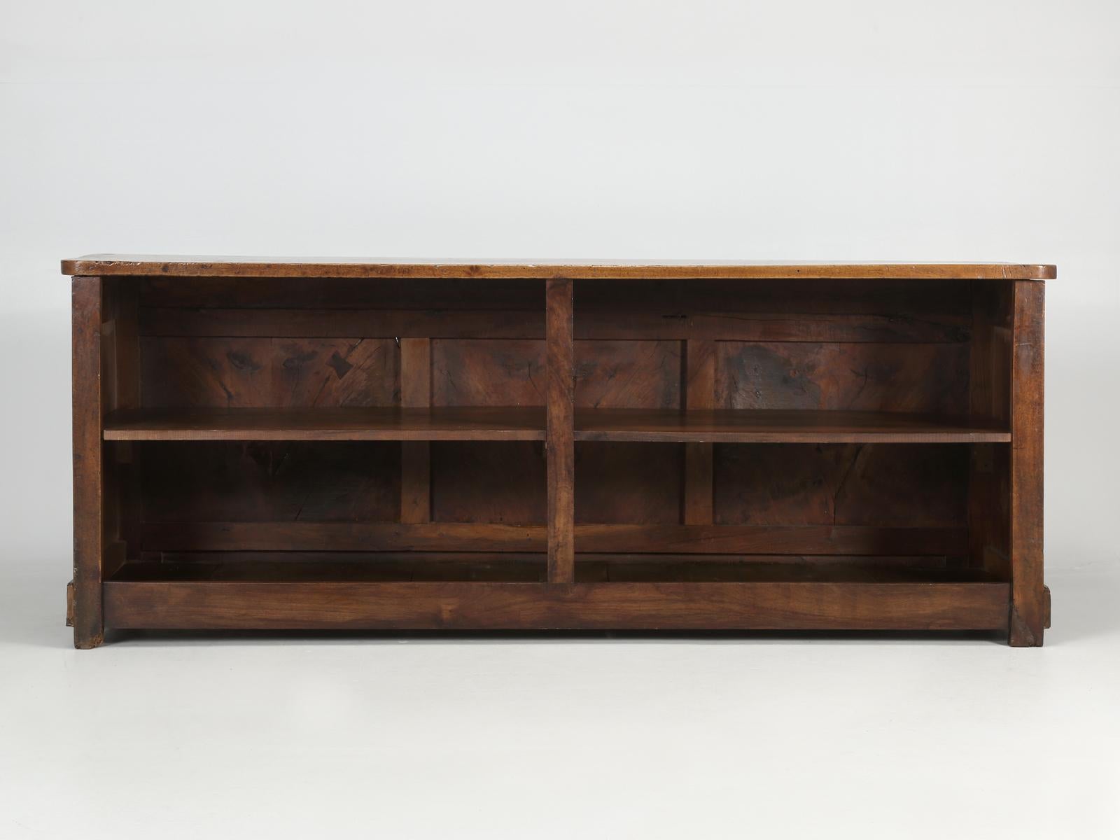 Antique French Book-Matched Walnut Store Counter for Kitchen Island Conversion 11