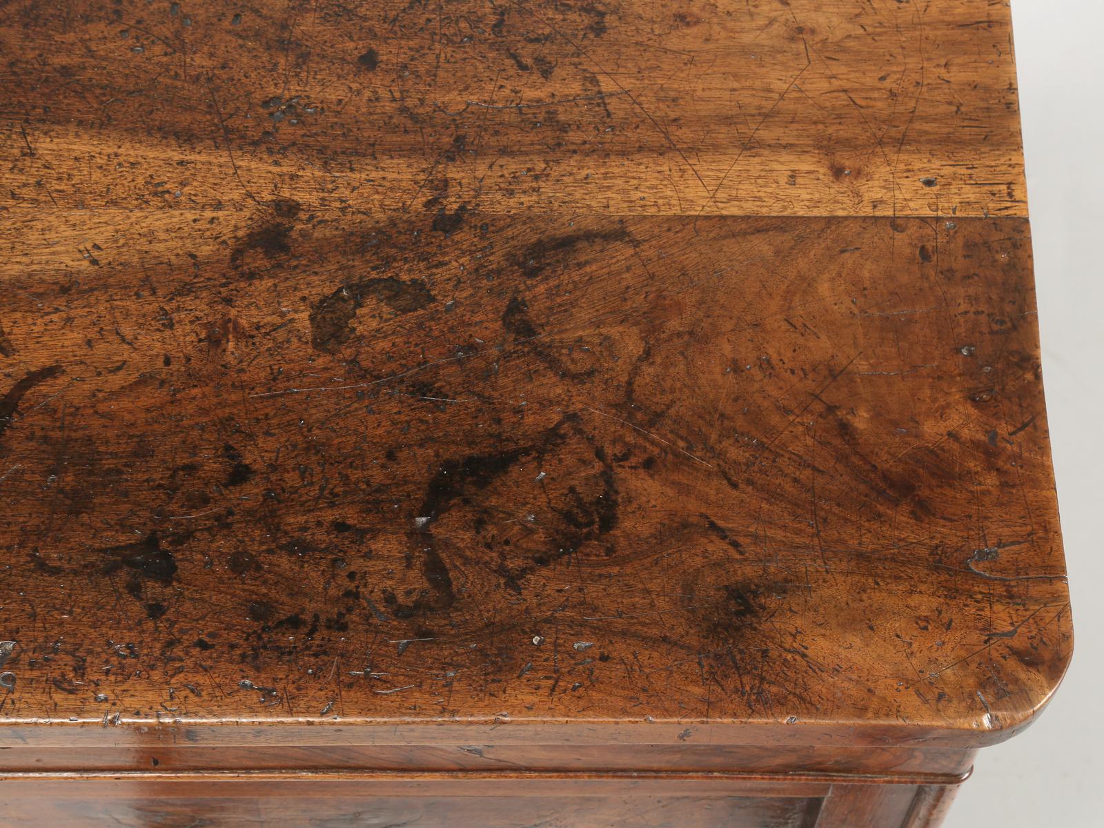 Hand-Crafted Antique French Book-Matched Walnut Store Counter for Kitchen Island Conversion 