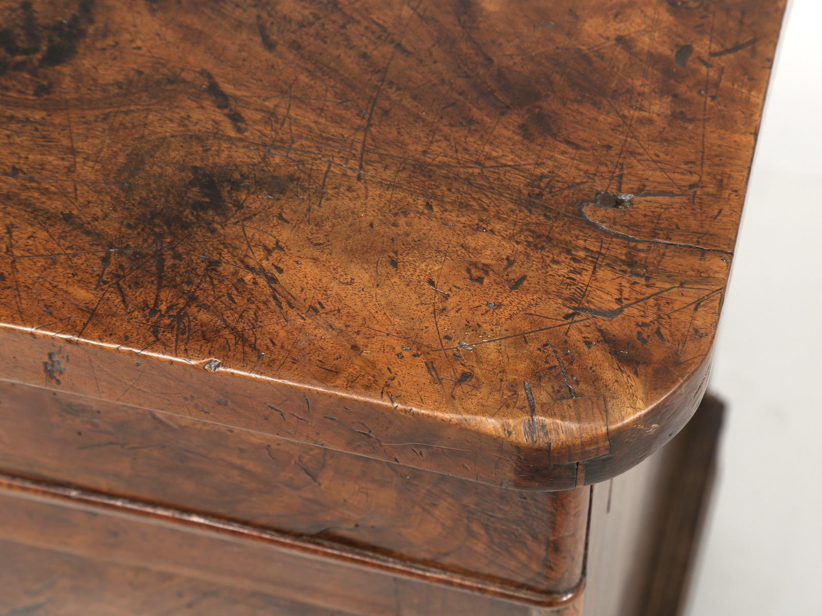 Antique French Book-Matched Walnut Store Counter for Kitchen Island Conversion In Good Condition In Chicago, IL