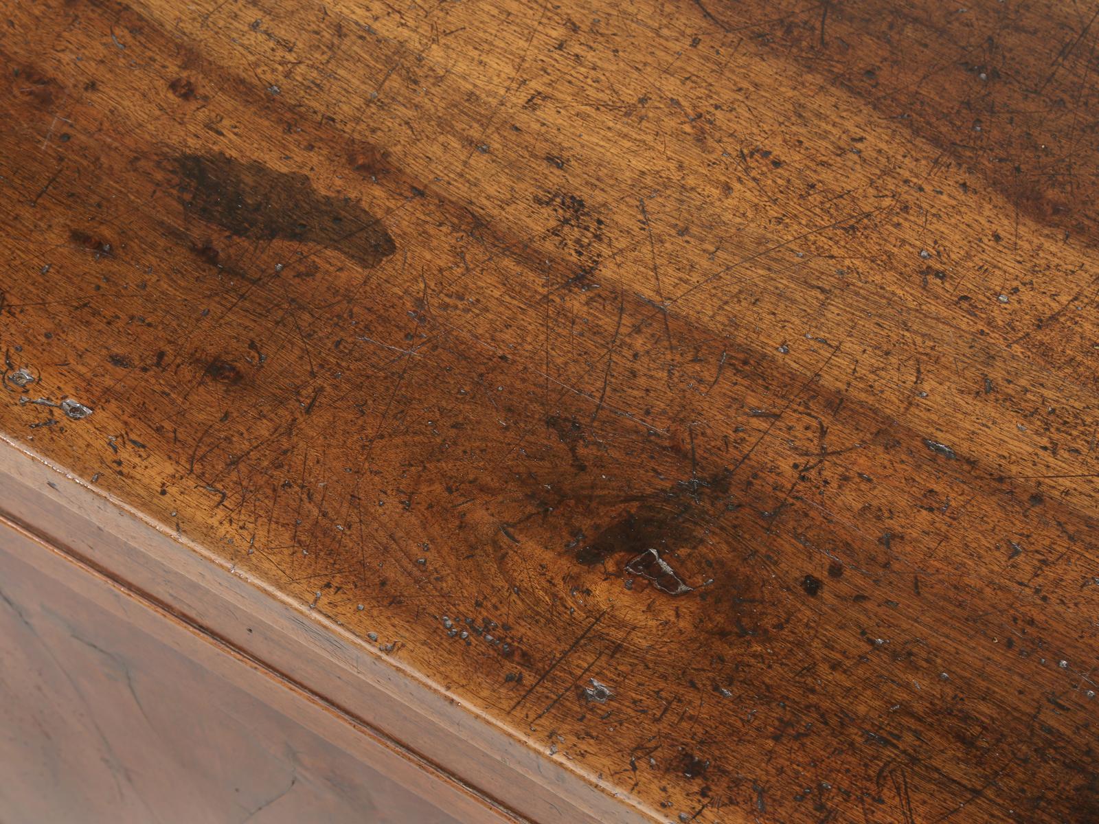 Late 19th Century Antique French Book-Matched Walnut Store Counter for Kitchen Island Conversion 