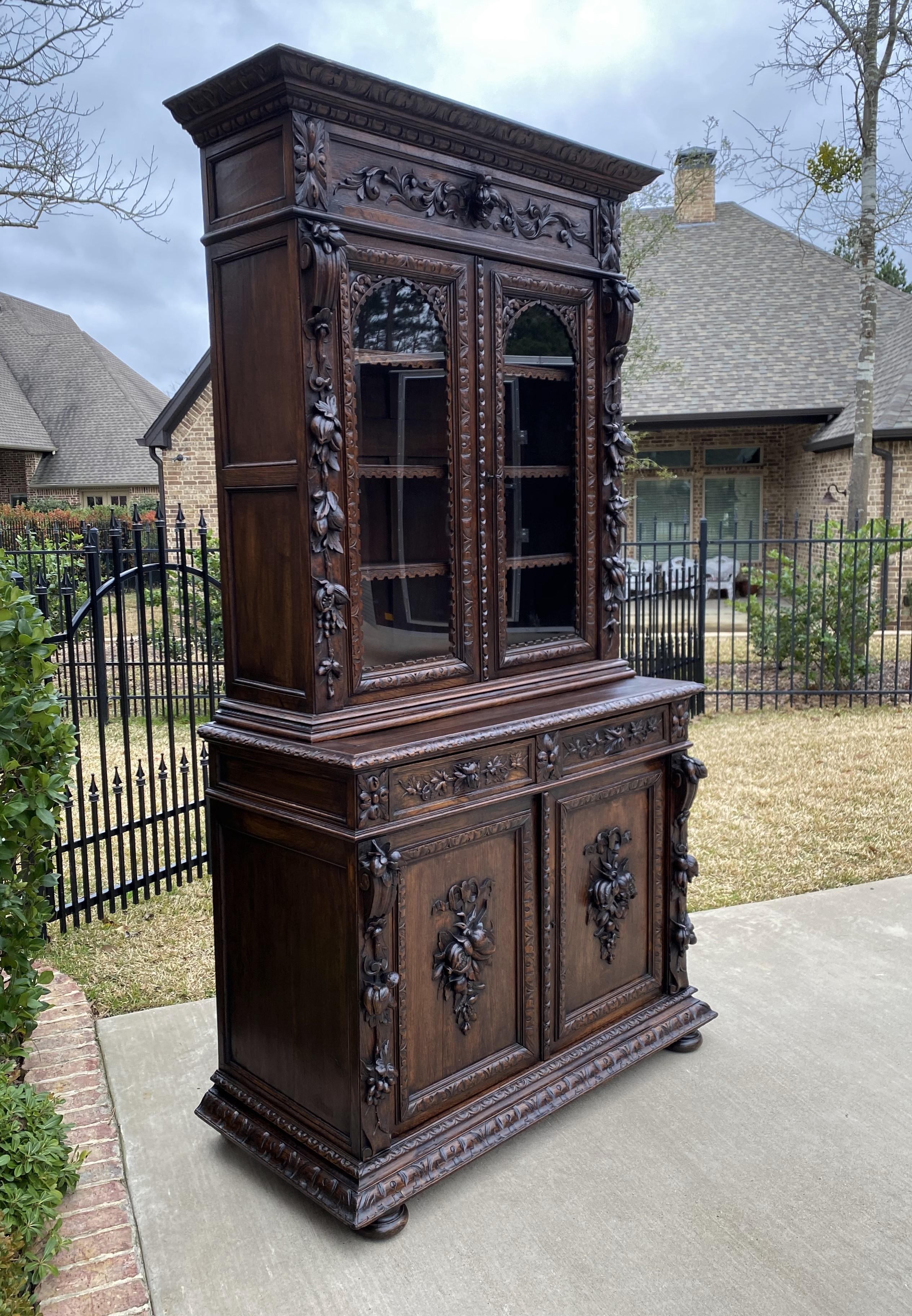 antique black hutch