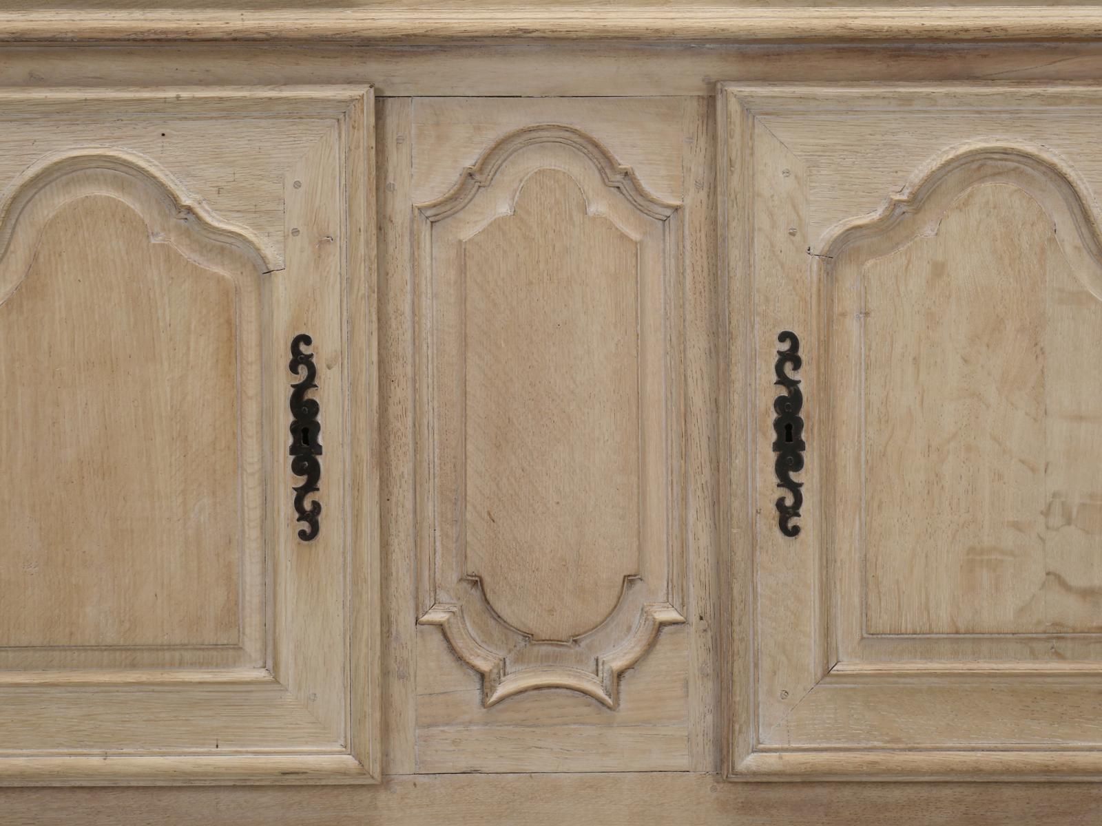 Antique French Bookcase or Cabinet in Limed White Oak Older Restoration c1800's For Sale 2