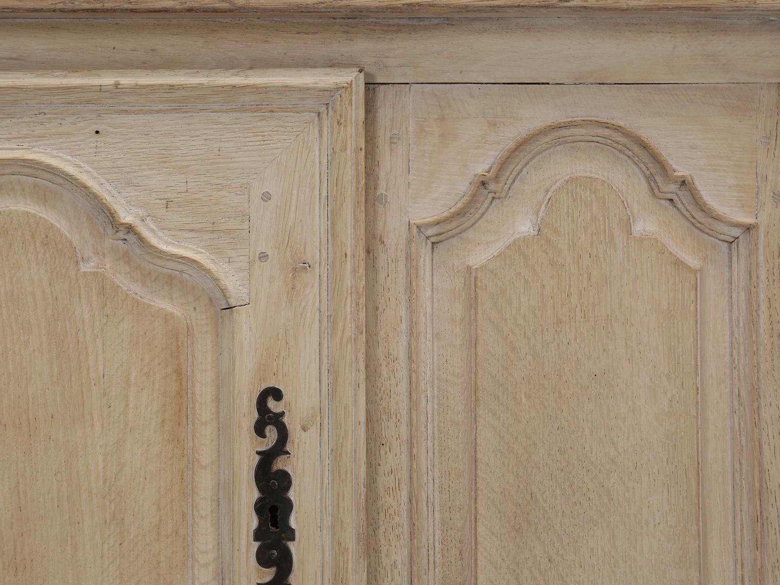 Antique French Bookcase or Cabinet in Limed White Oak Older Restoration c1800's For Sale 3