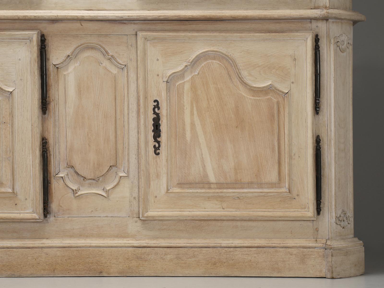 Antique French Bookcase or Cabinet in Limed White Oak Older Restoration c1800's For Sale 4