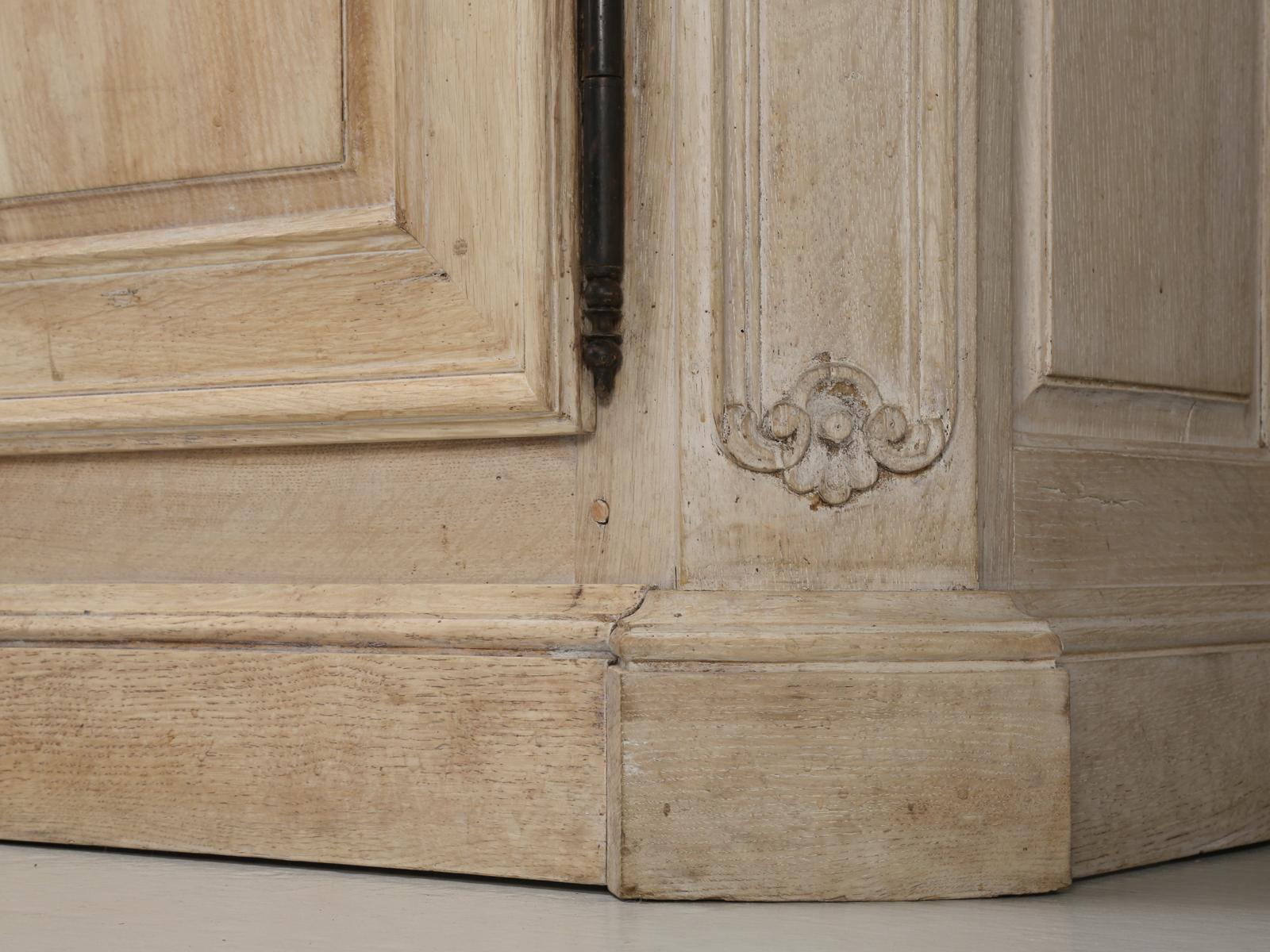 Antique French Bookcase or Cabinet in Limed White Oak Older Restoration c1800's For Sale 5