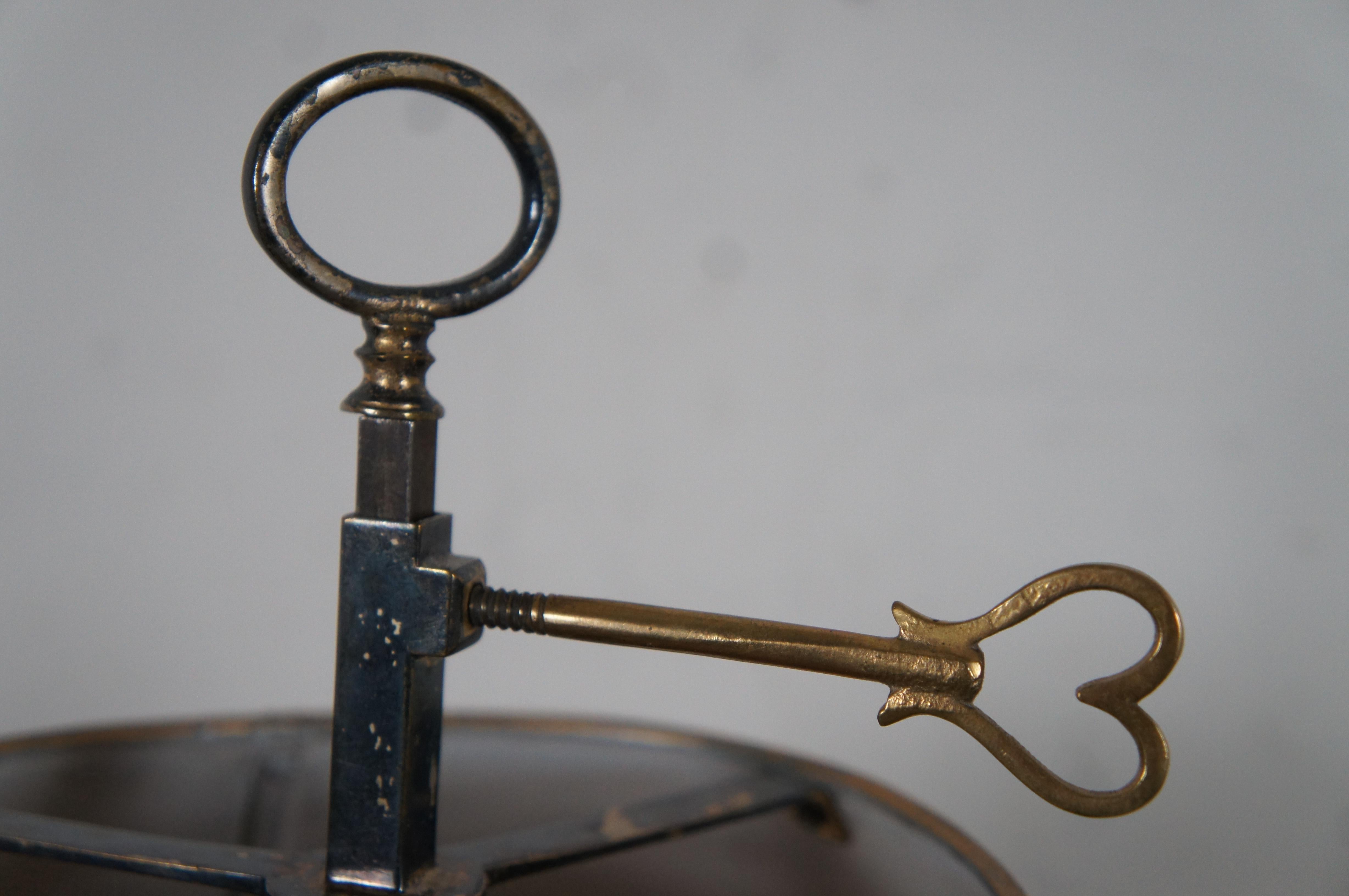 Antique French Bouillotte Directoire 2 Light Tole Candelabra Parlor Lamp For Sale 2