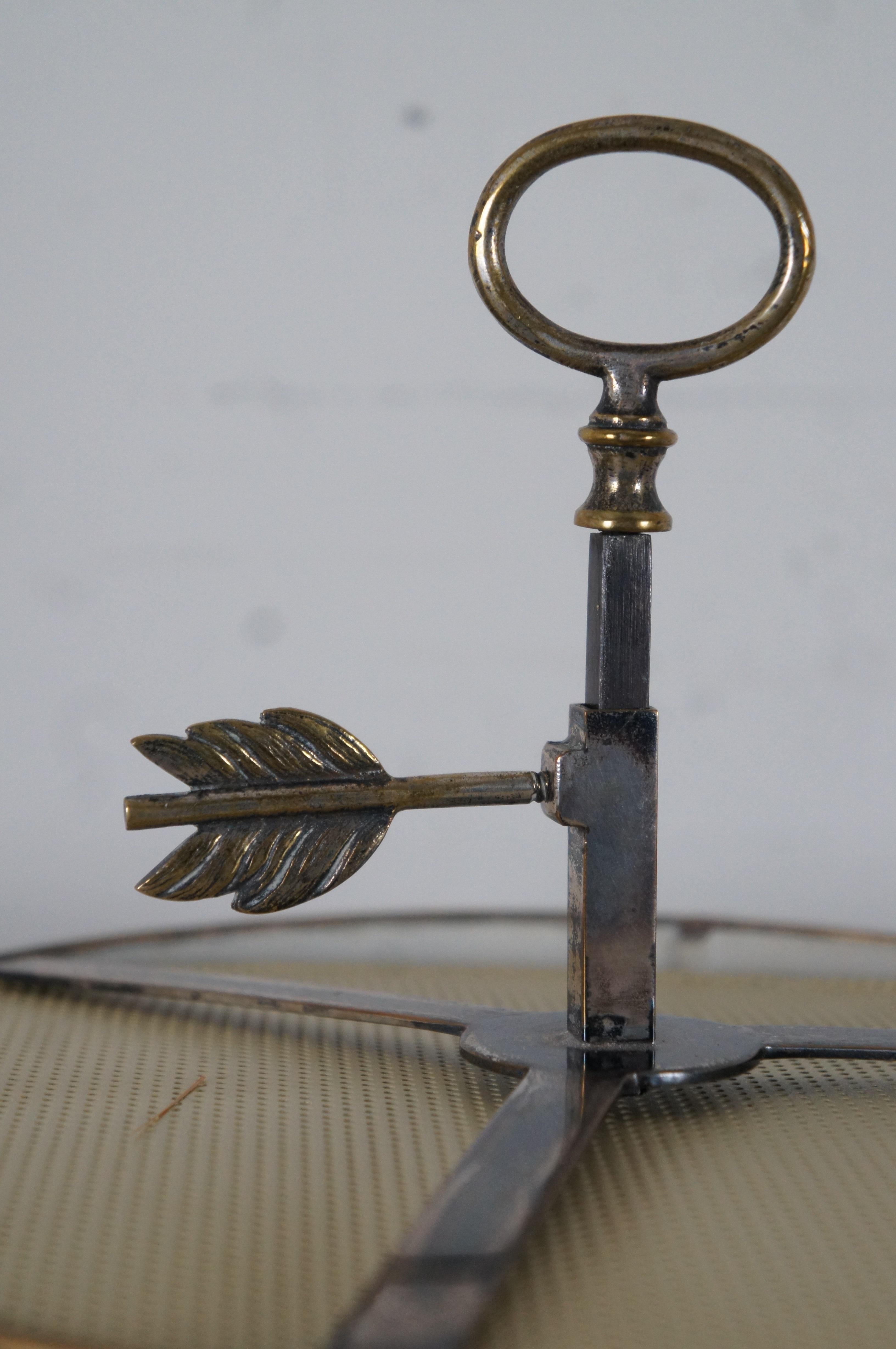 Metal Antique French Bouillotte Directoire 3 Light Pierced Tole Candelabra Lamp For Sale