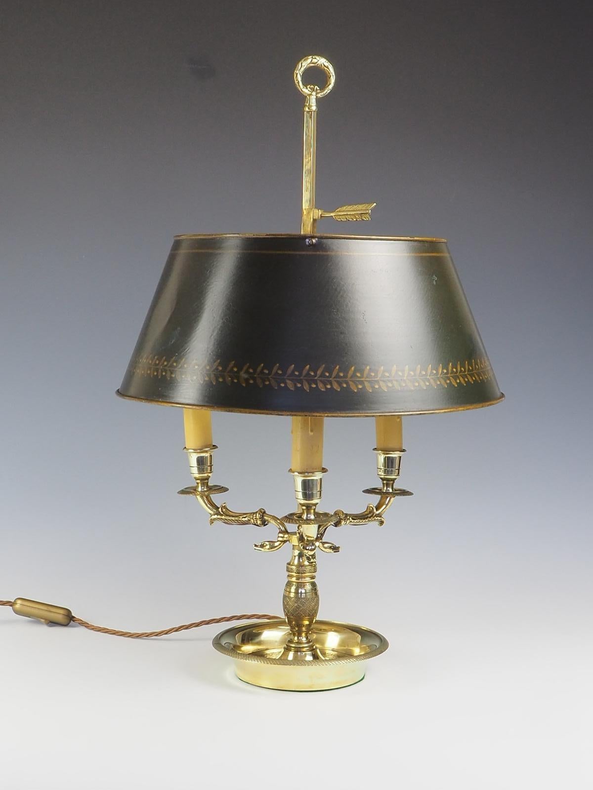 19th Century Antique French Bouillotte Table Lamp For Sale