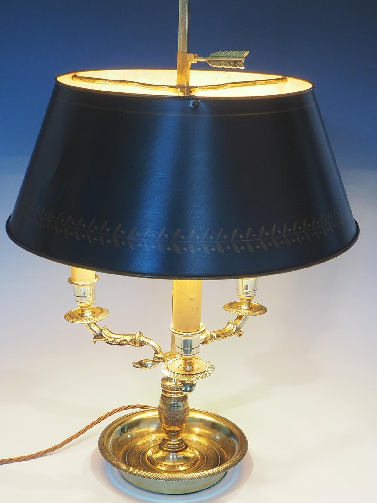 Antique French Bouillotte Table Lamp For Sale 3