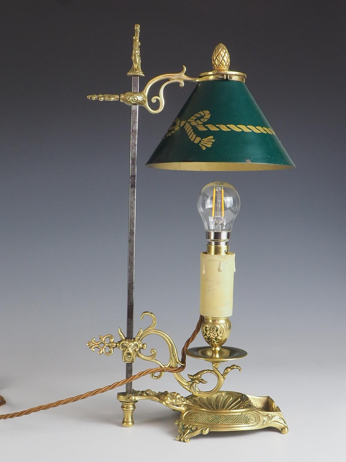 Antique French Bouilloute Candlestick Table Lamp For Sale 9