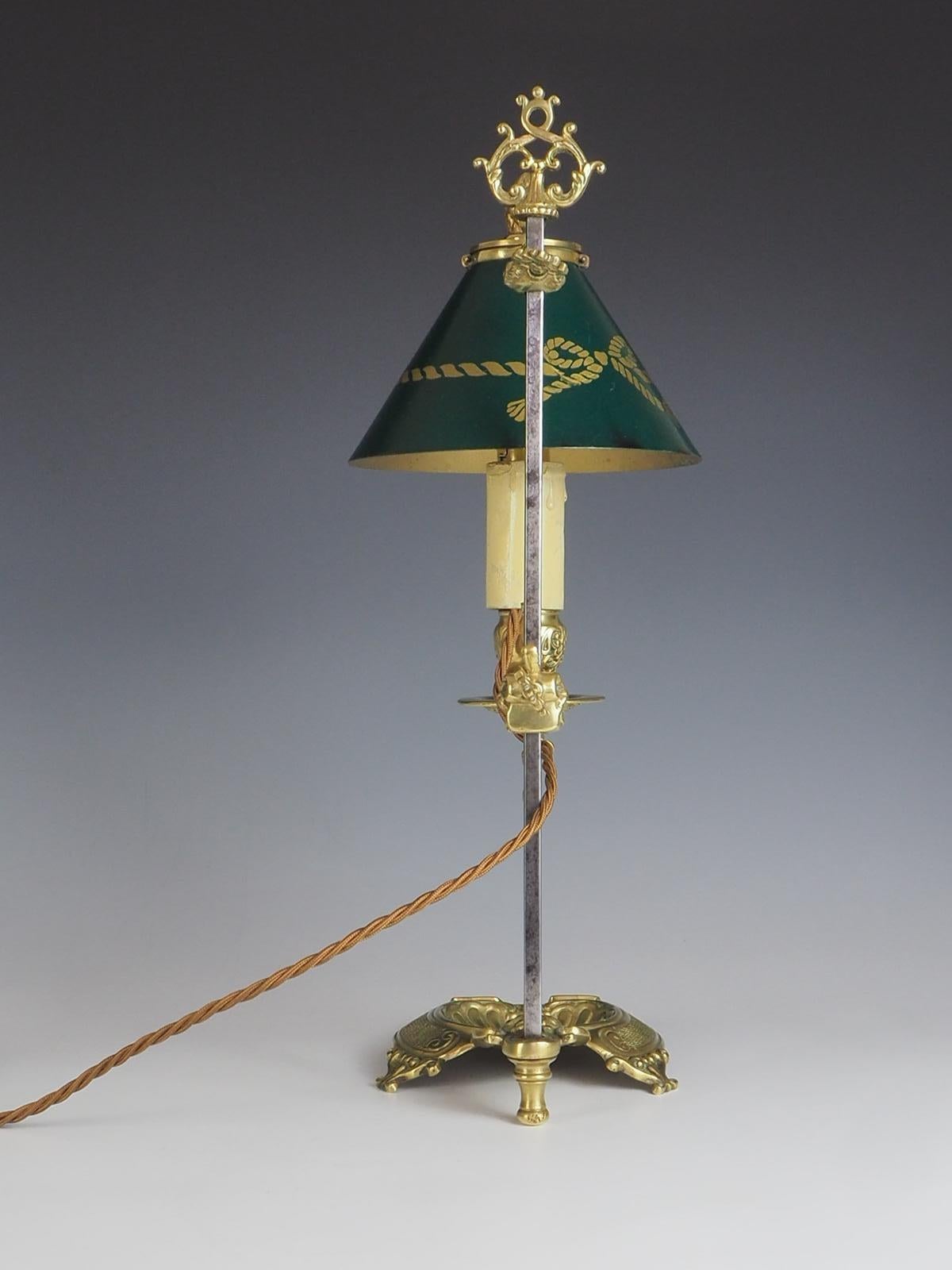Antique French Bouilloute Candlestick Table Lamp For Sale 2
