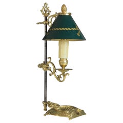 Antique French Bouilloute Candlestick Table Lamp