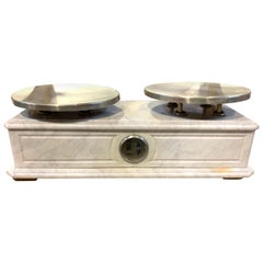 Antique French Boulangerie Carrara Marble Scale