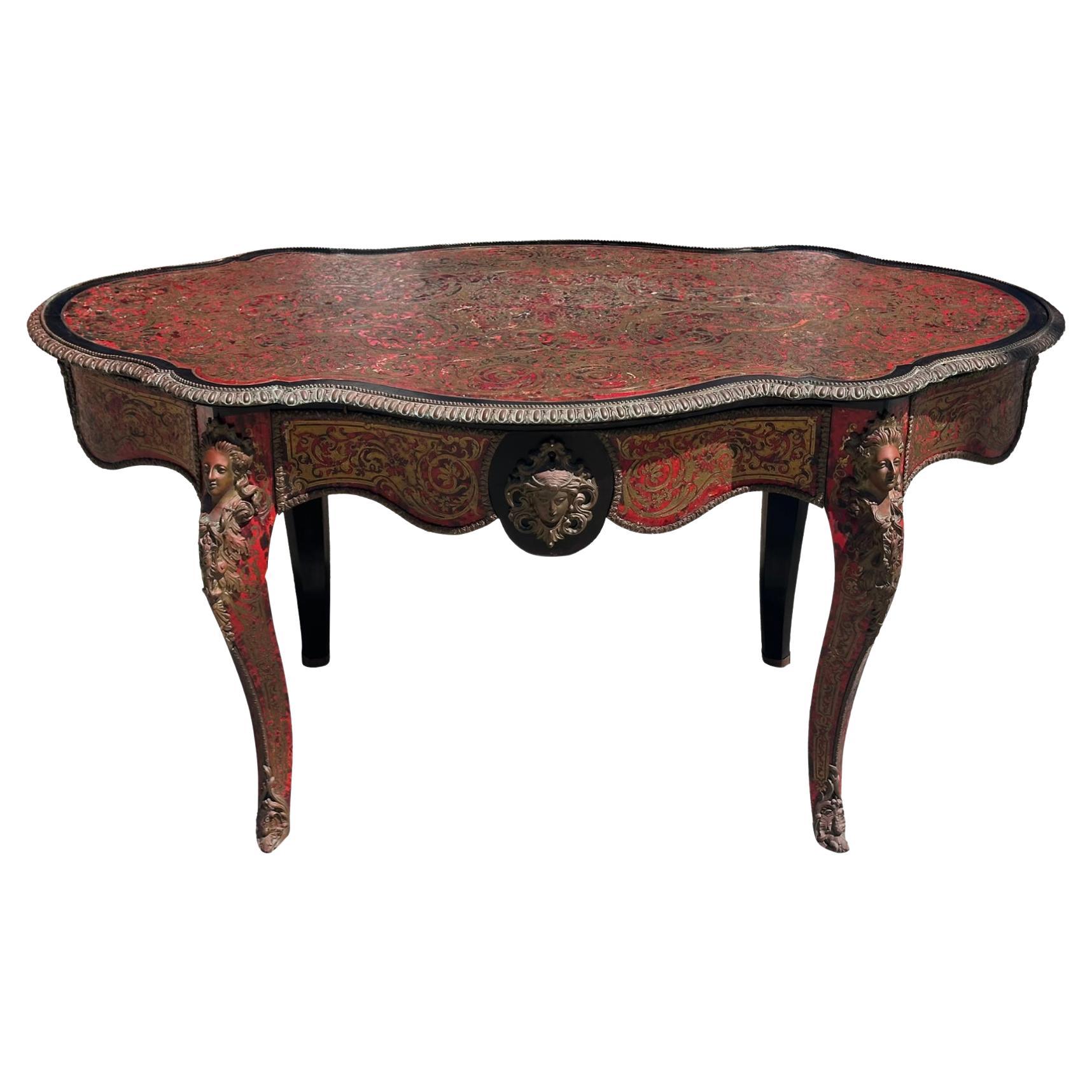 Antique French Boulle Centre Table Bureau Plat C.1860