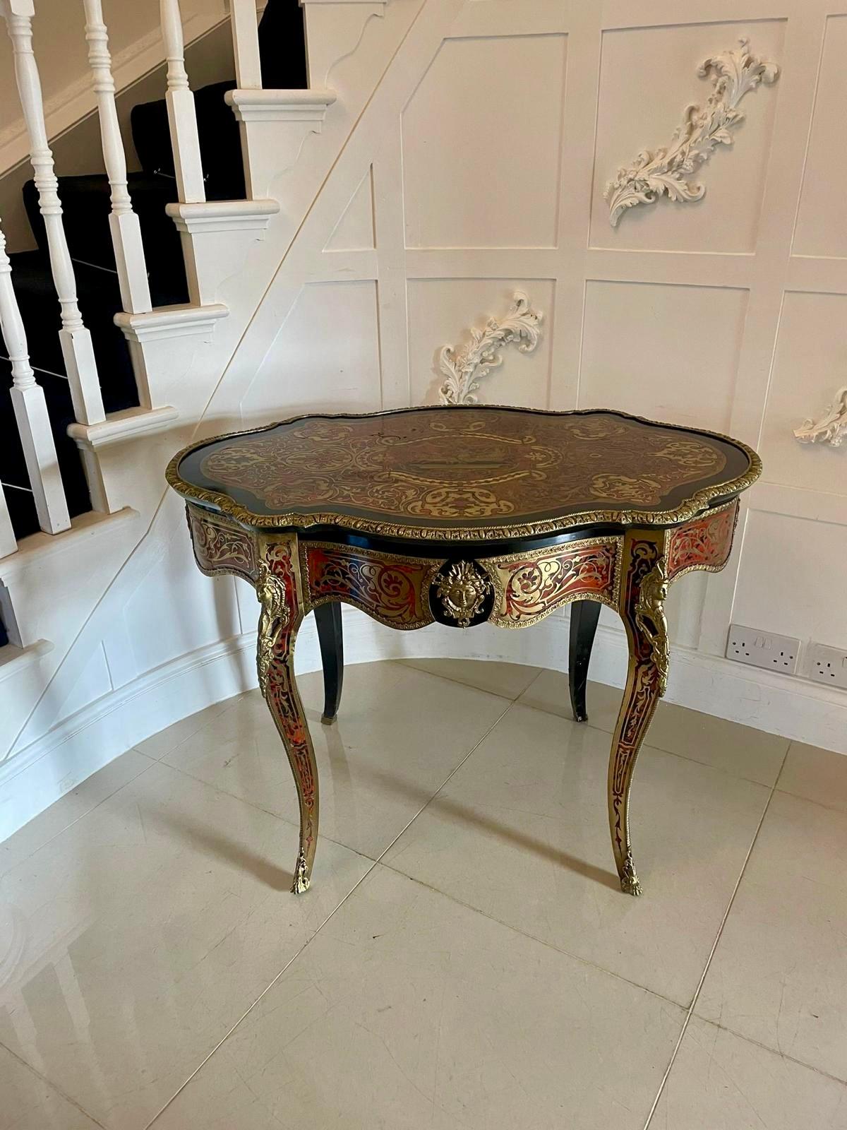 Mesa de centro Antique French Boulle en venta 6