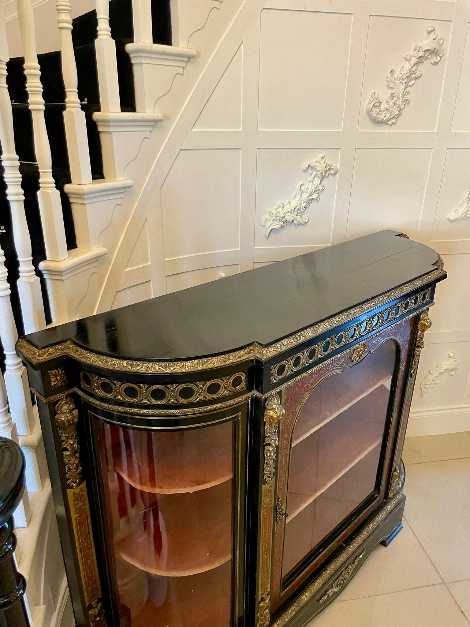 XIX secolo Antique French Boulle Display Cabinet in vendita